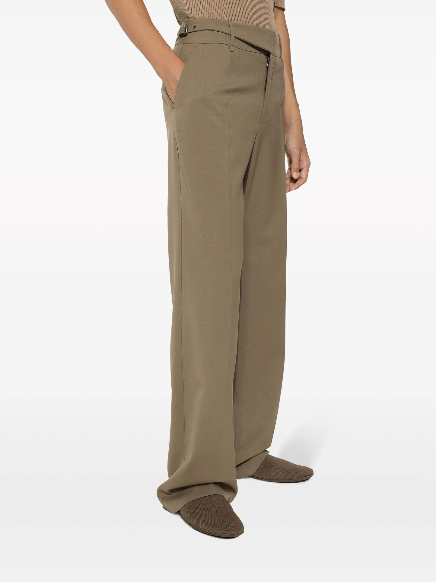 straight-leg virgin-wool trousers