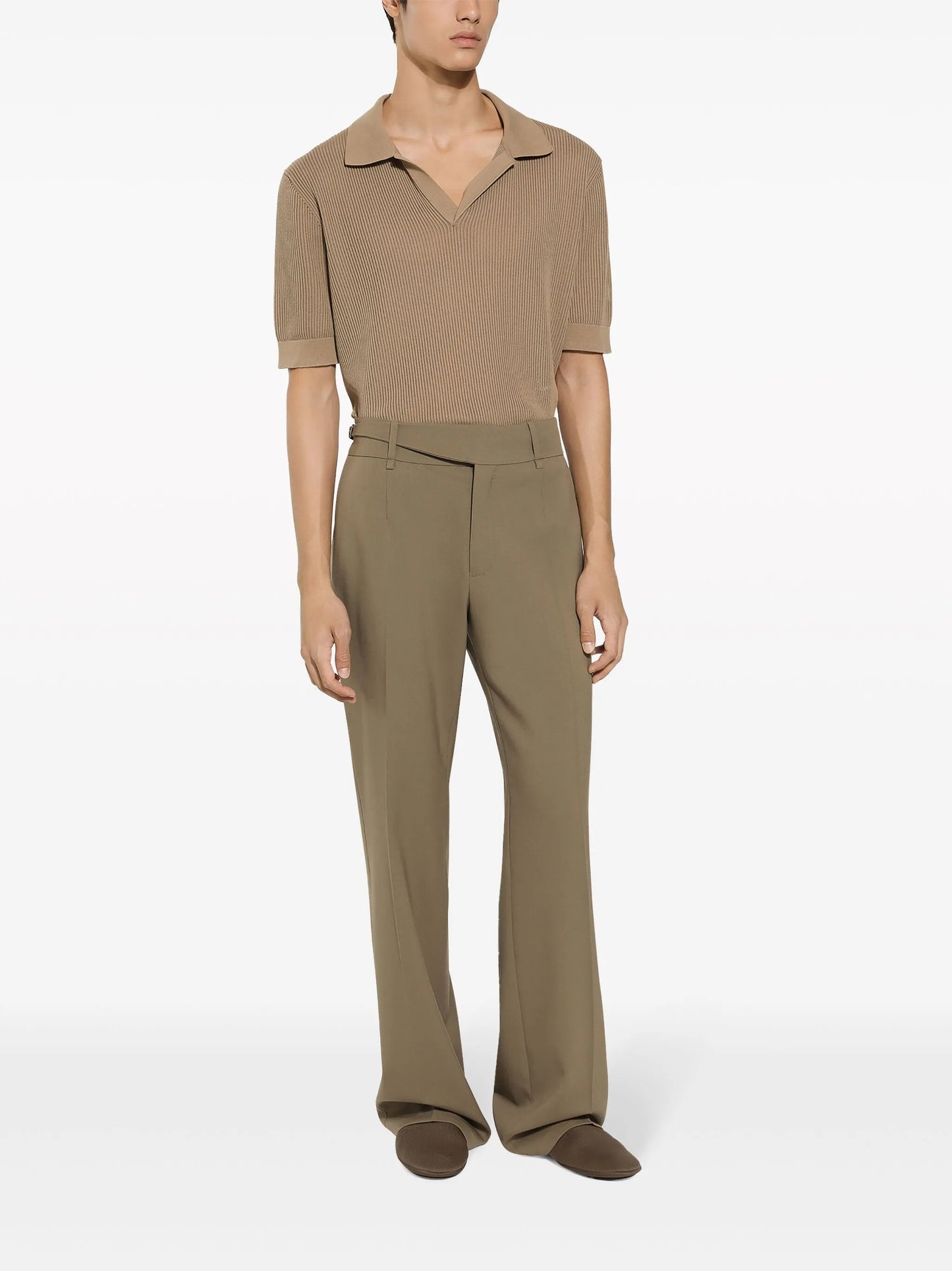 straight-leg virgin-wool trousers