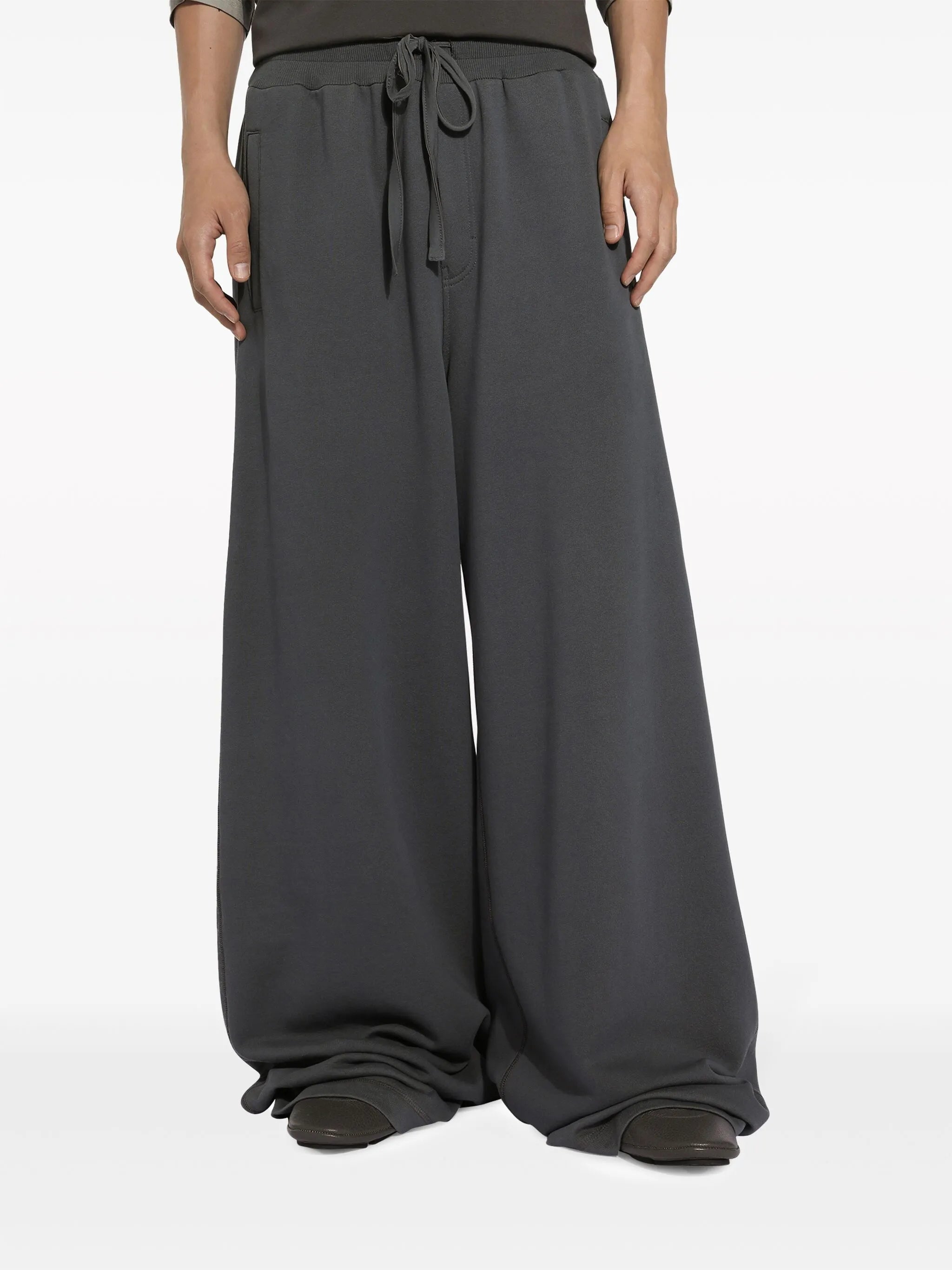 wide-leg cotton track pants