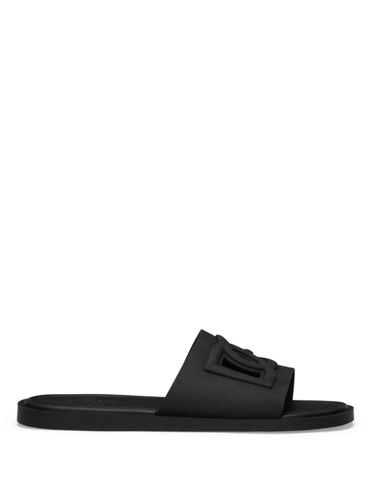 logo-embossed open-toe slides