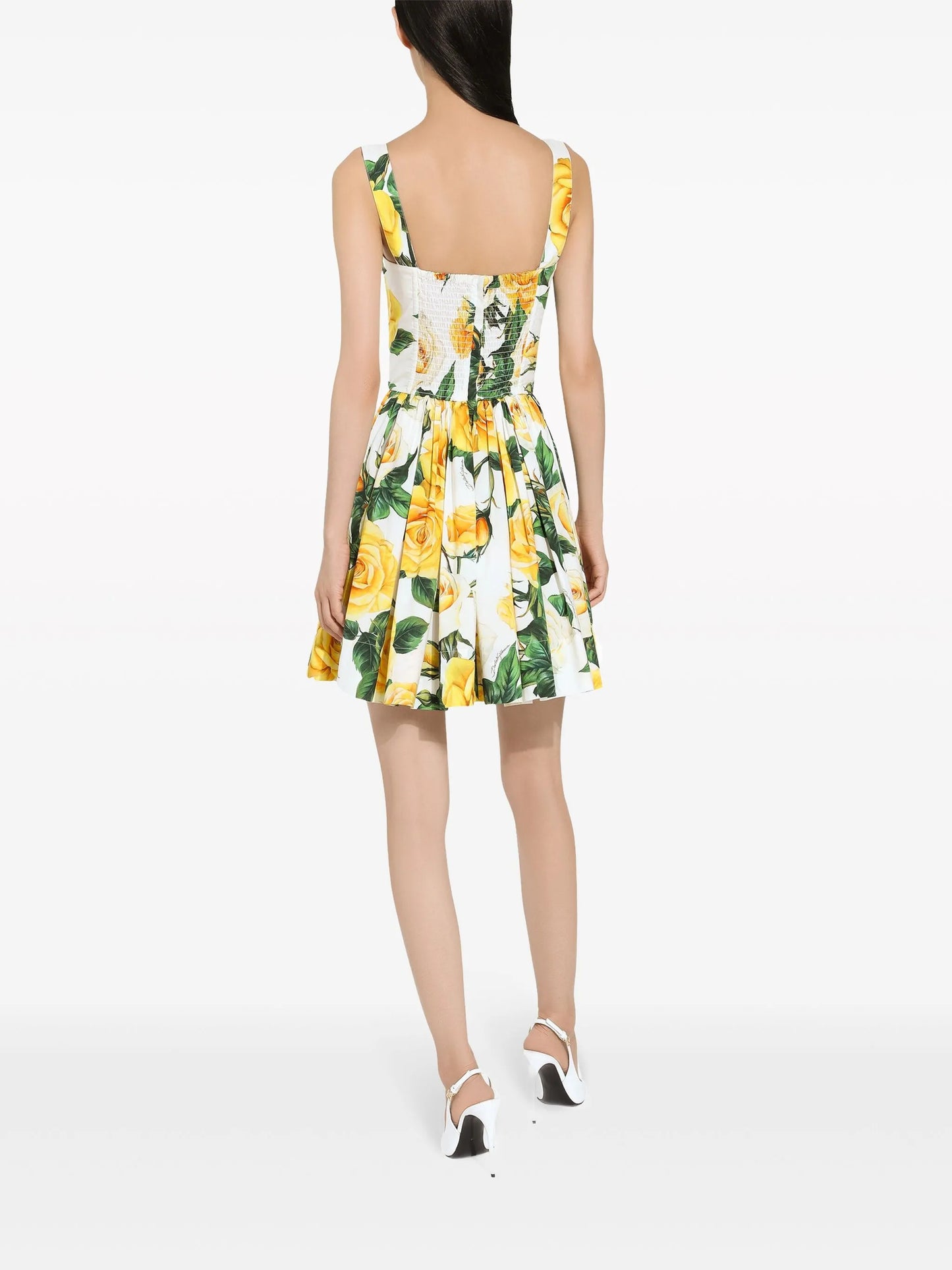 rose-print cotton minidress