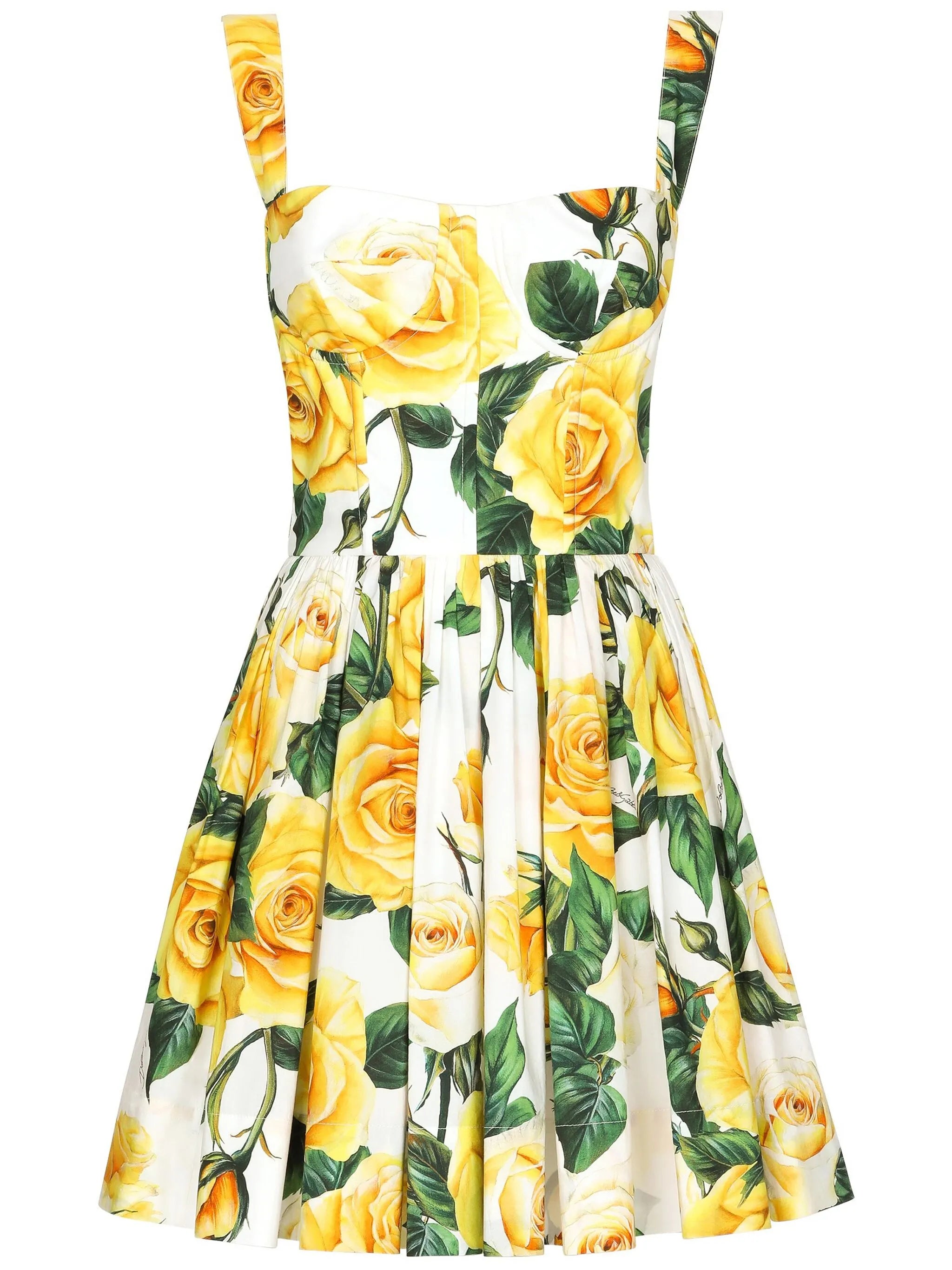 rose-print cotton minidress