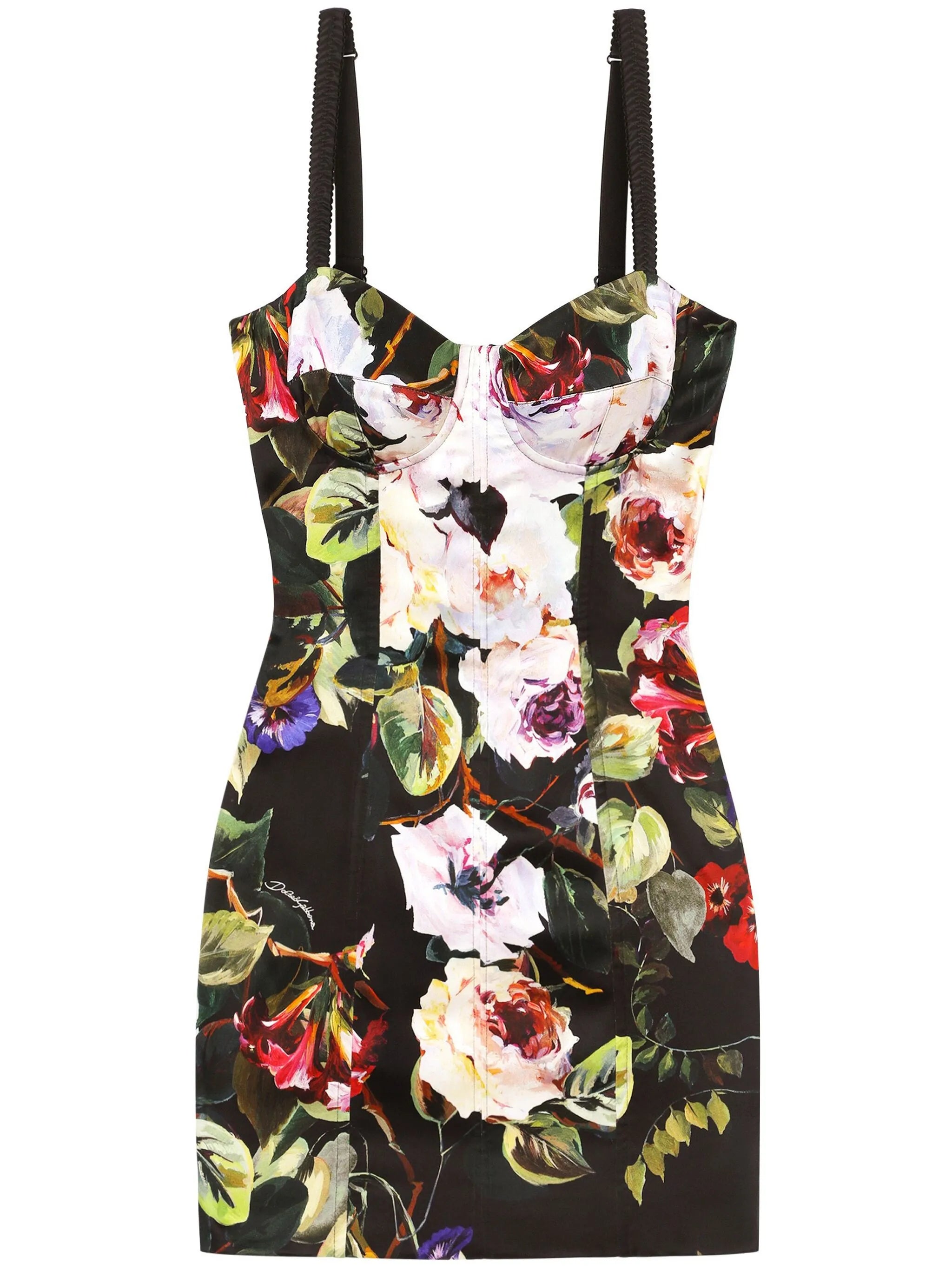 floral-print corset dress