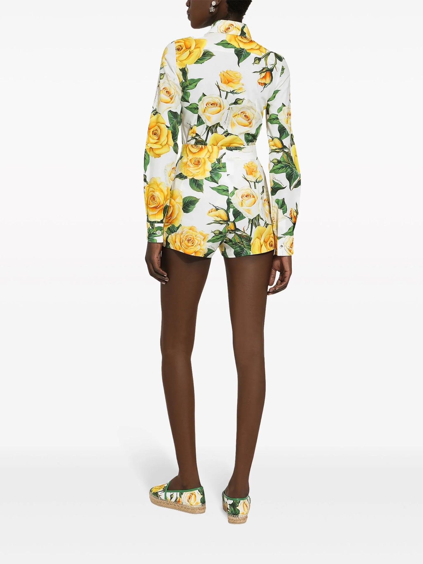 Yellow Rose cotton shorts