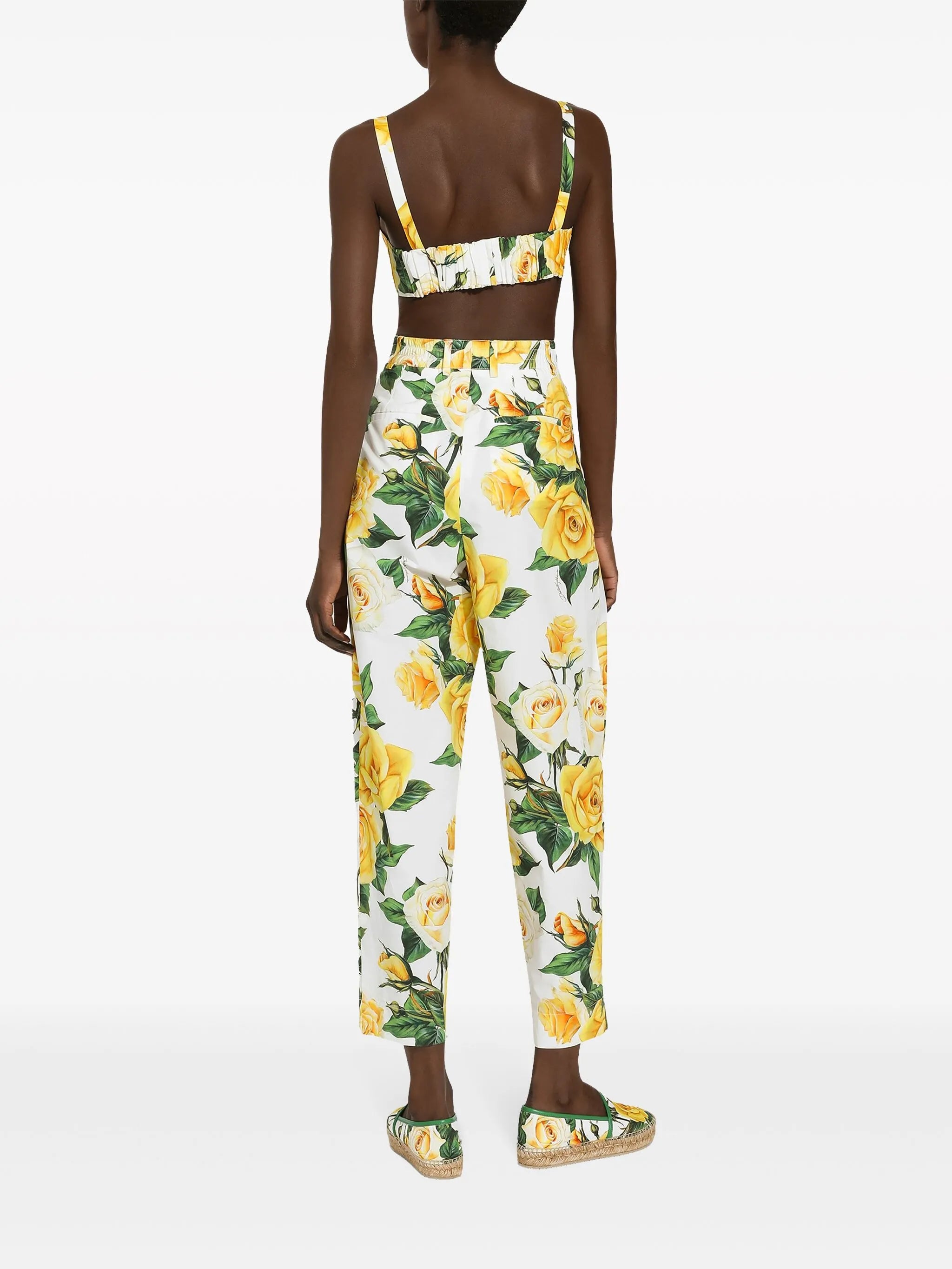 floral-print tapered trousers