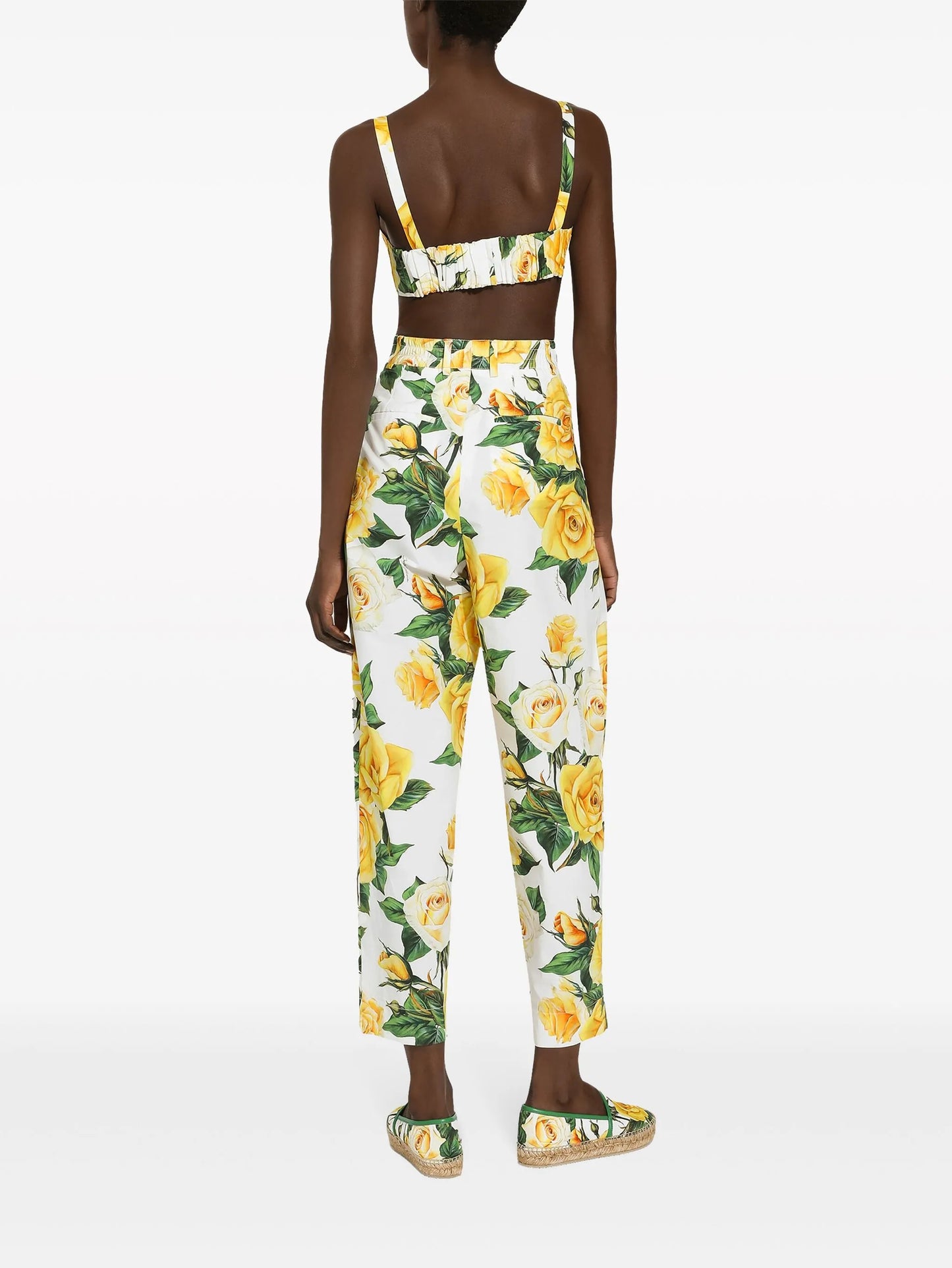 floral-print tapered trousers