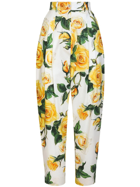 floral-print tapered trousers