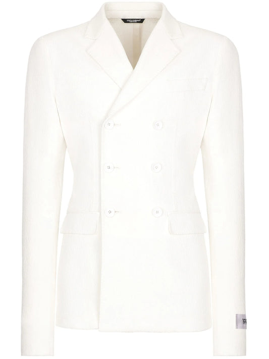 double-breasted crepe blazer