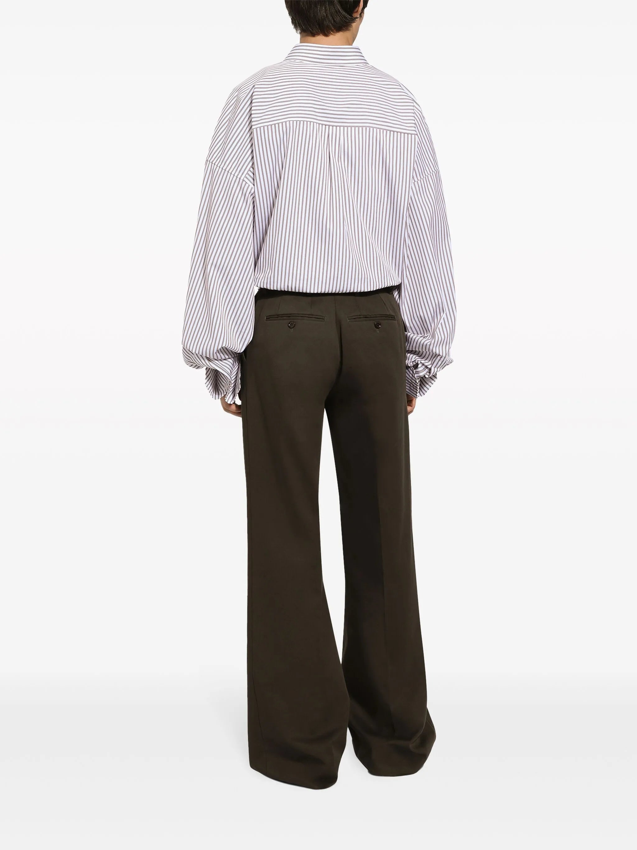oversized striped cotton-poplin shirt