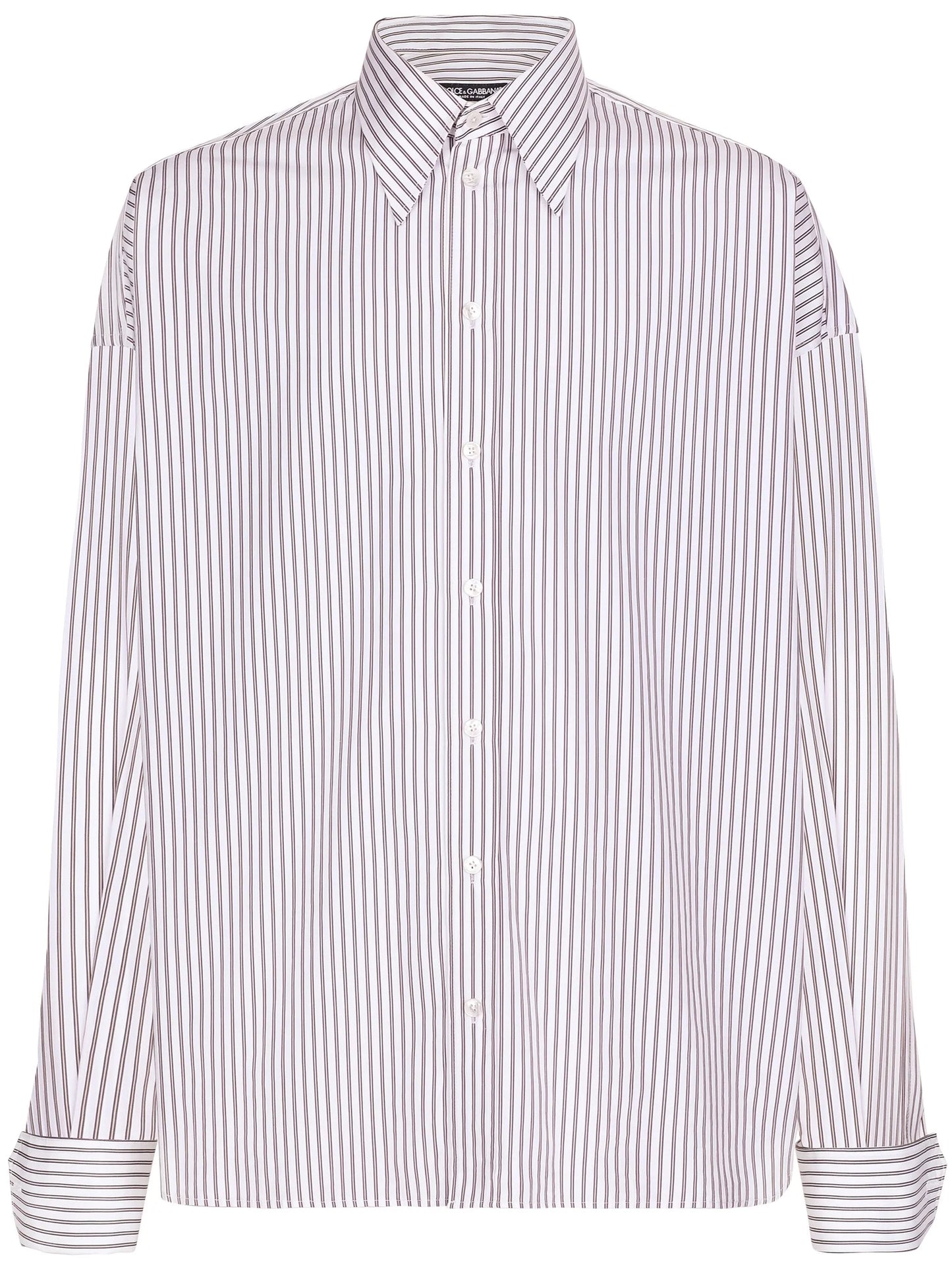 oversized striped cotton-poplin shirt