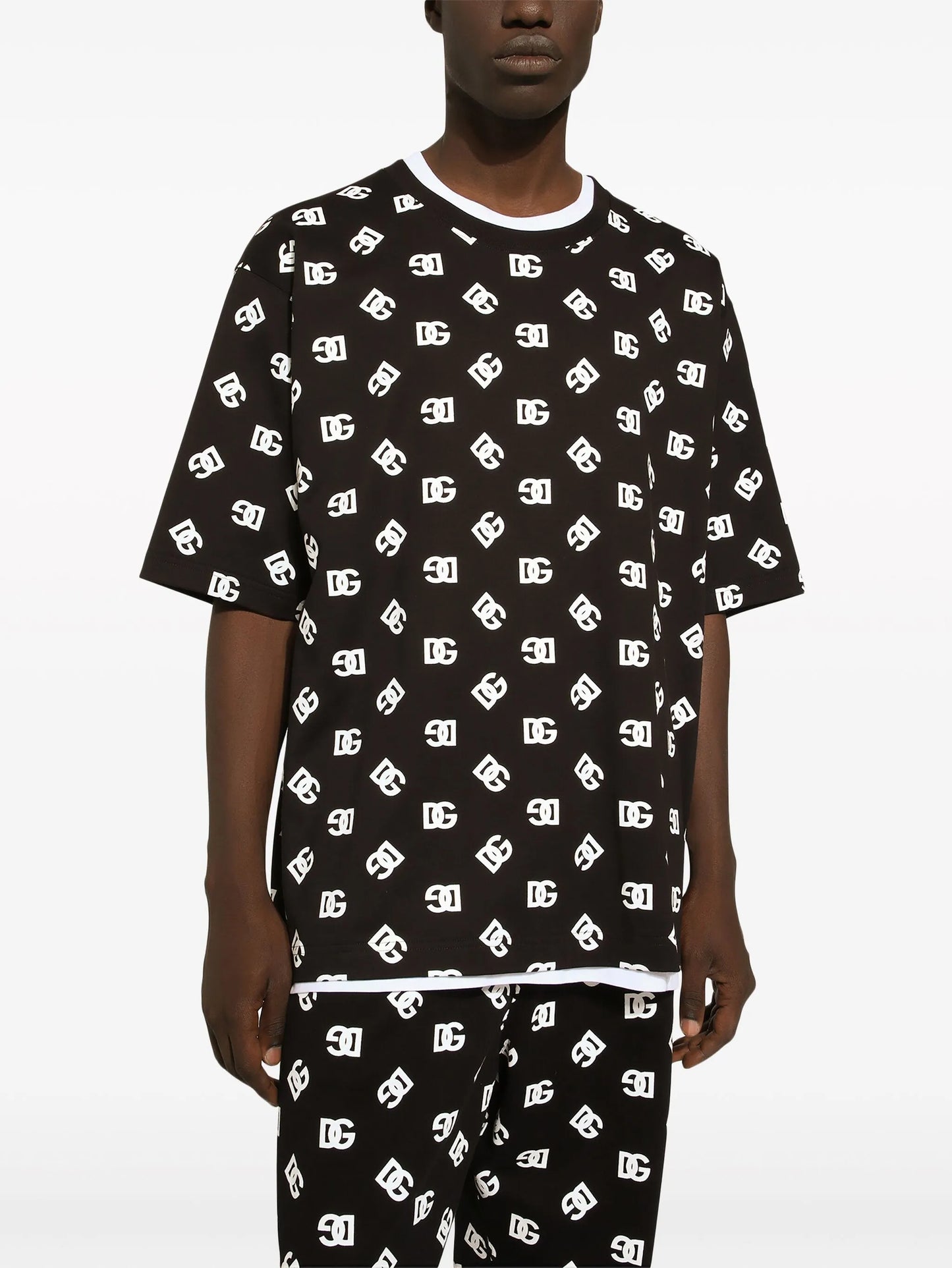 monogram-print cotton T-shirt