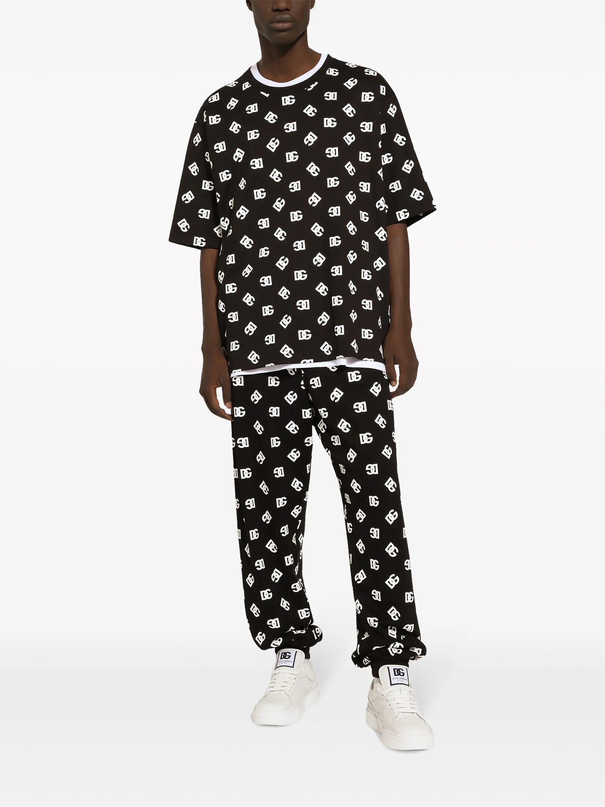 monogram-print cotton T-shirt