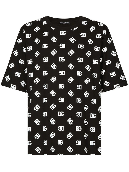 monogram-print cotton T-shirt