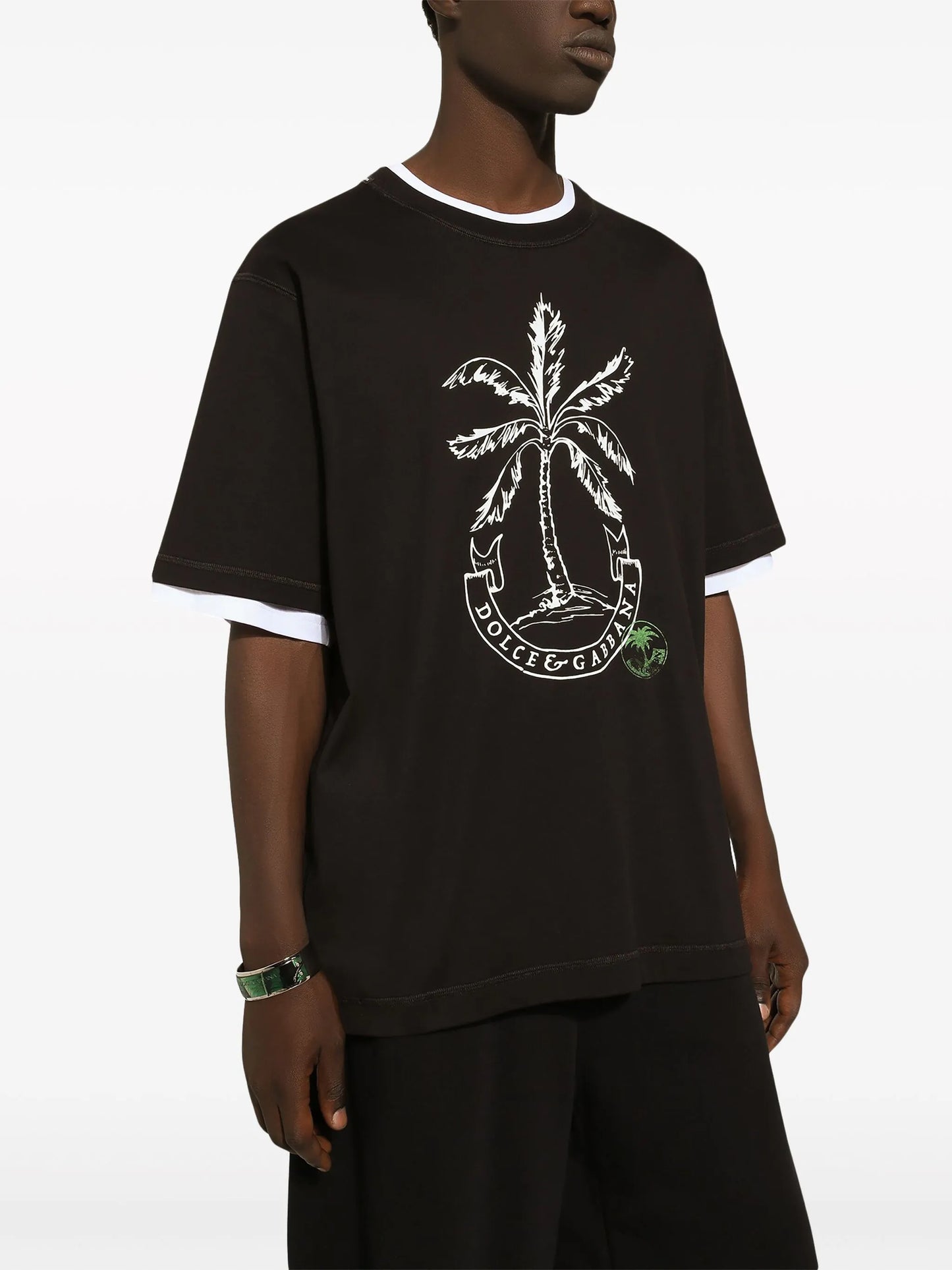 palm-logo print cotton T-shirt