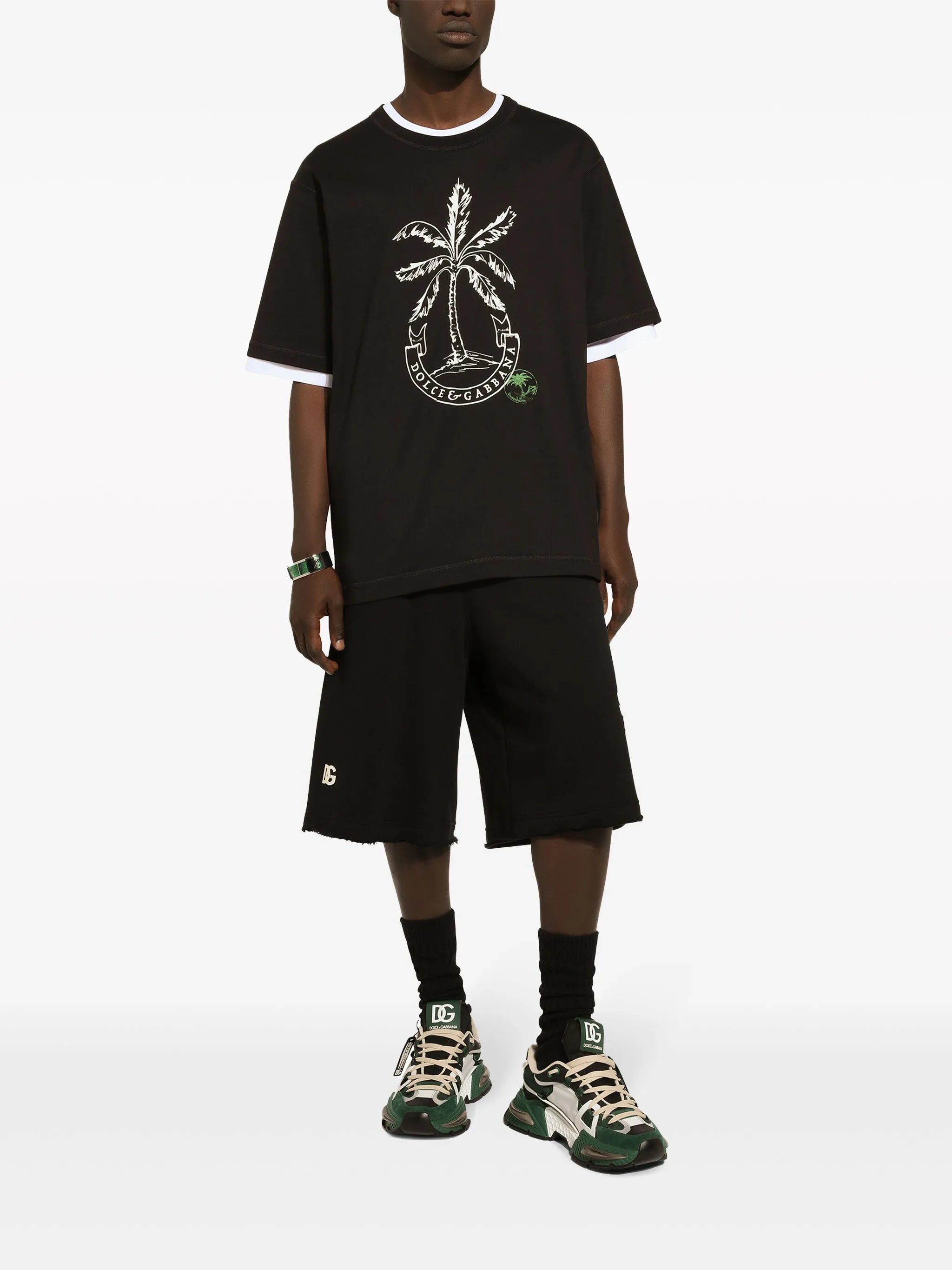 palm-logo print cotton T-shirt