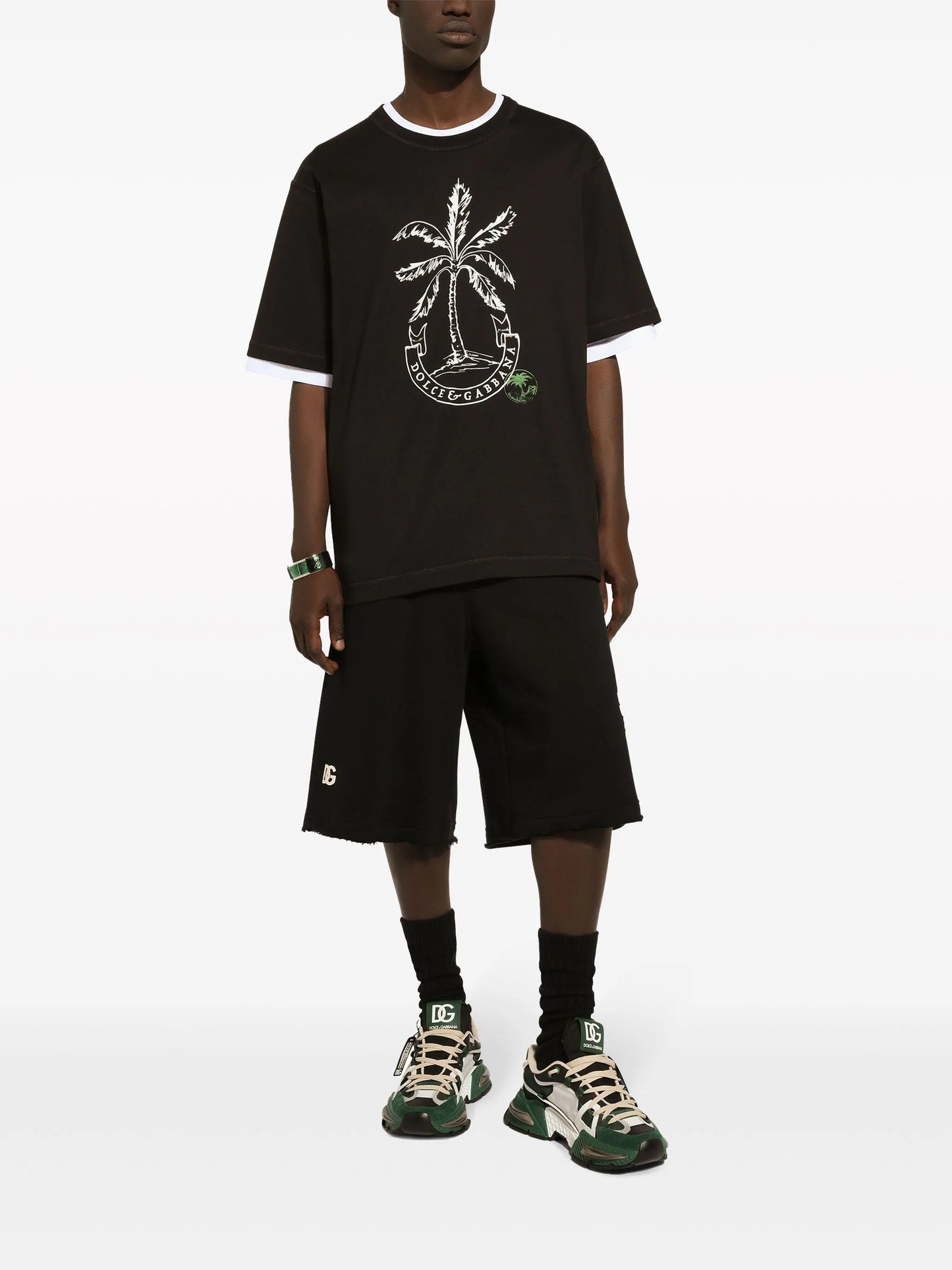 palm-logo print cotton T-shirt