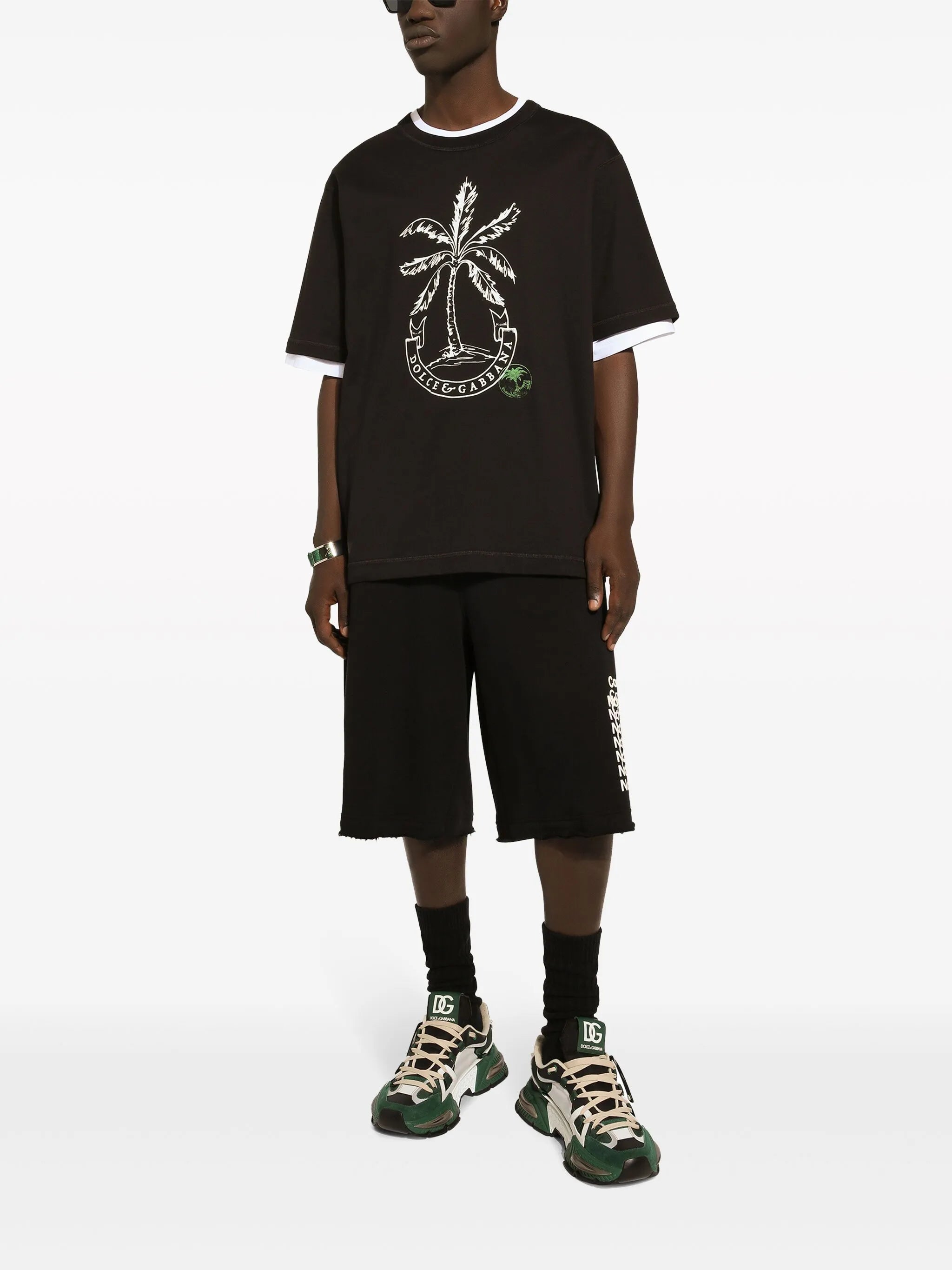 palm-logo print cotton T-shirt