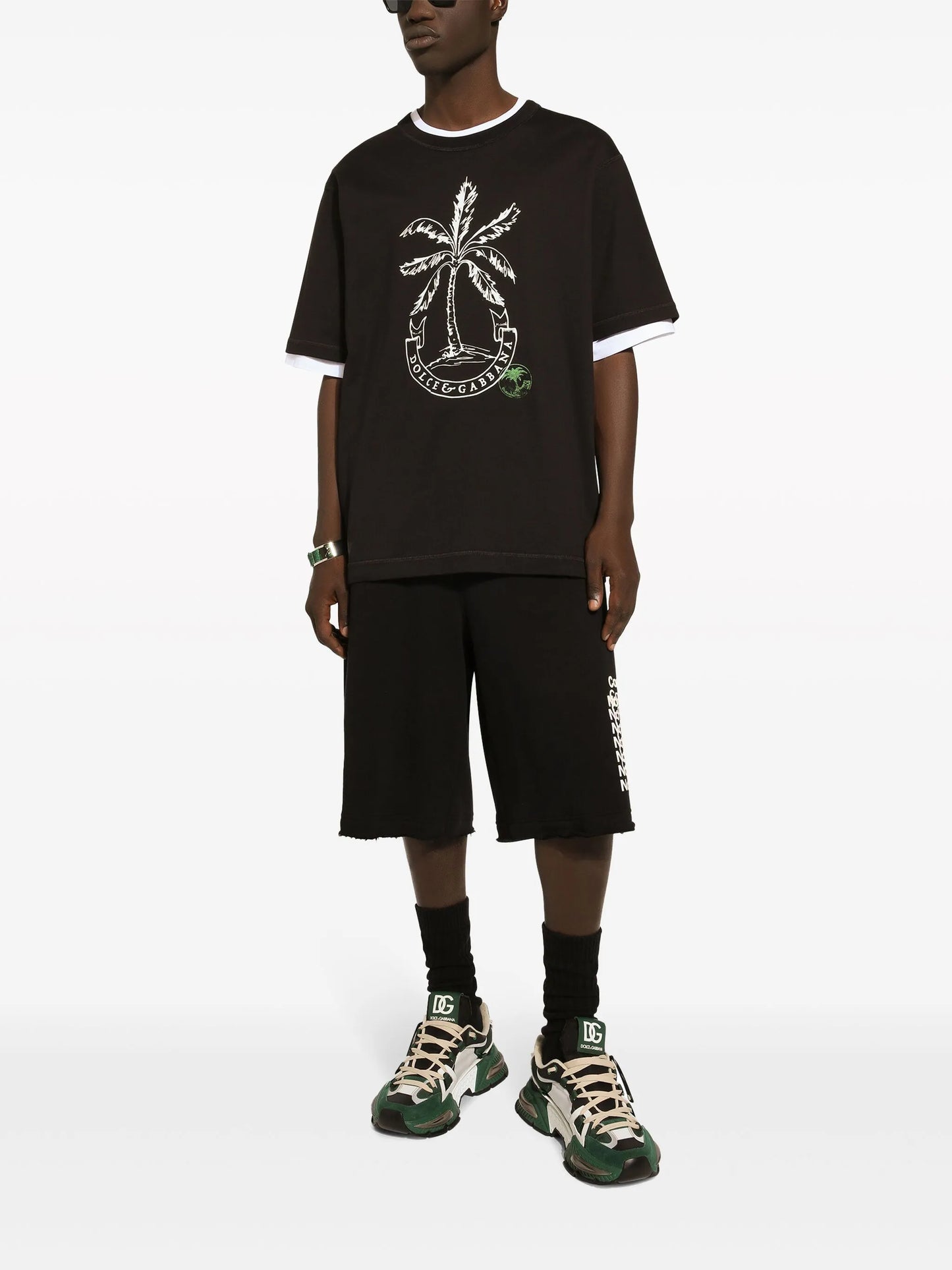 palm-logo print cotton T-shirt