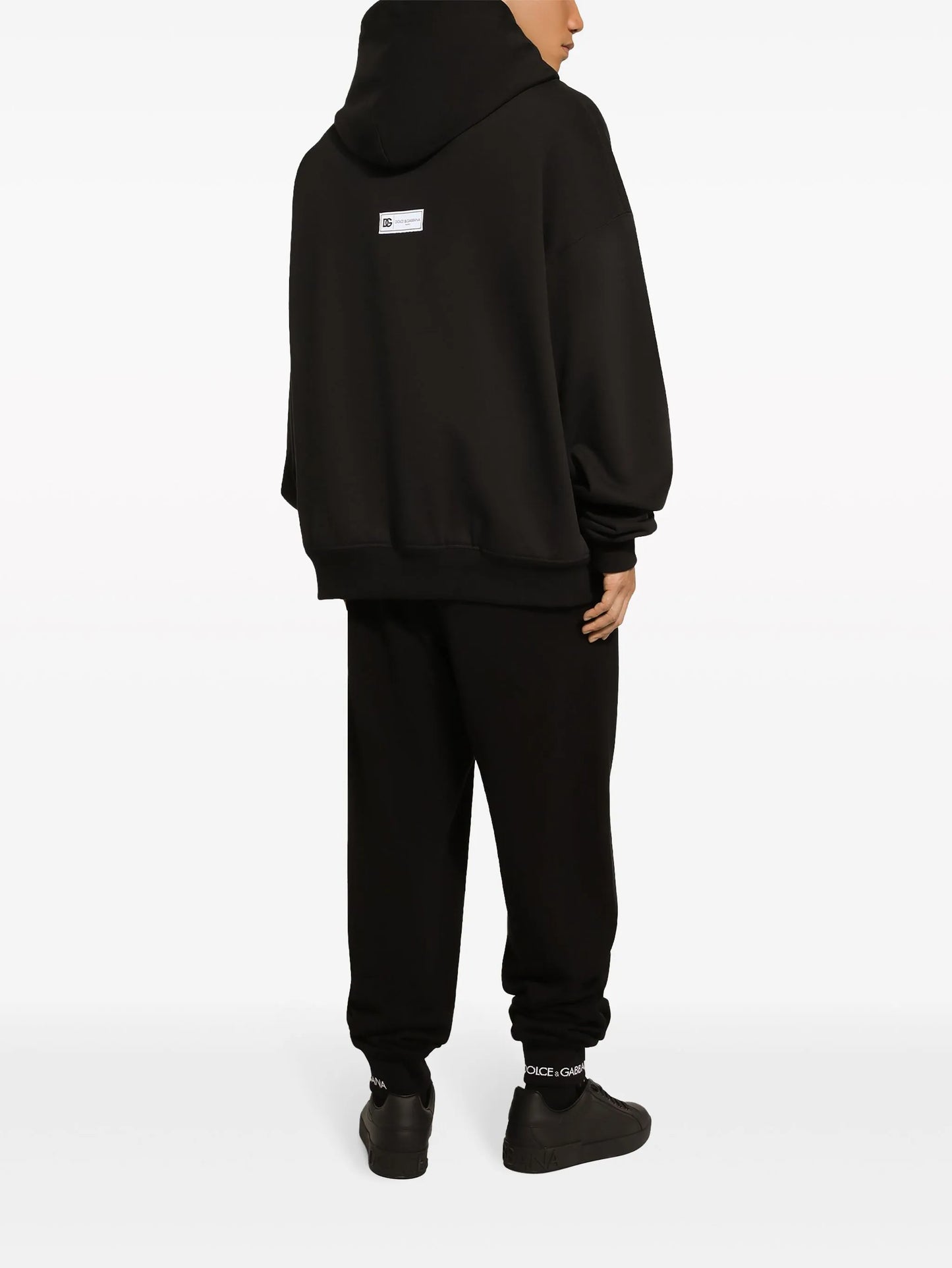 logo-print cotton hoodie