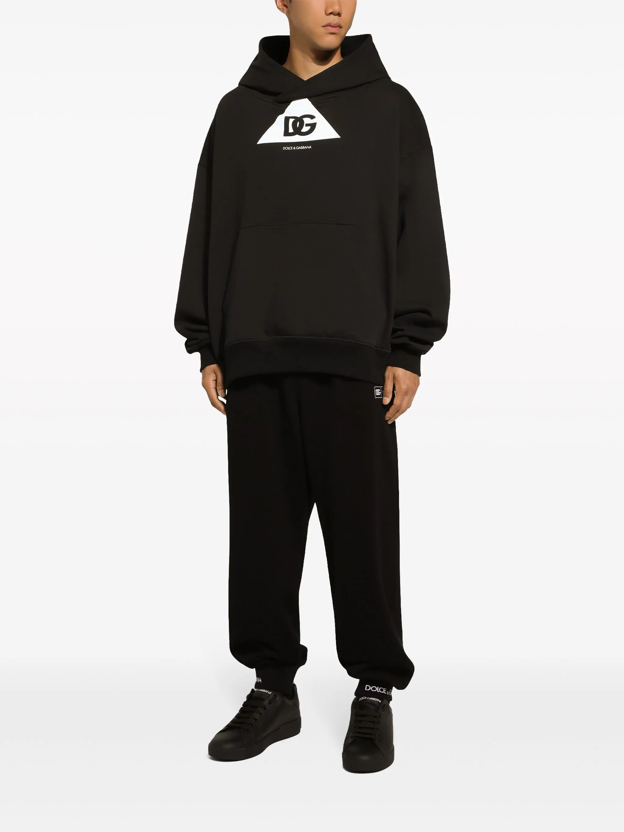 logo-print cotton hoodie