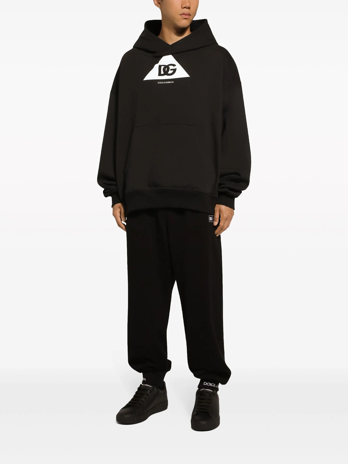 logo-print cotton hoodie