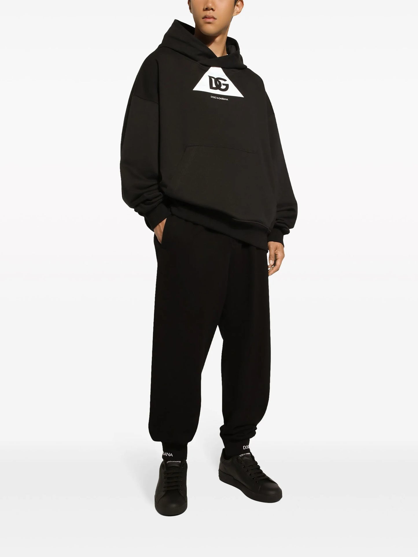 logo-print cotton hoodie