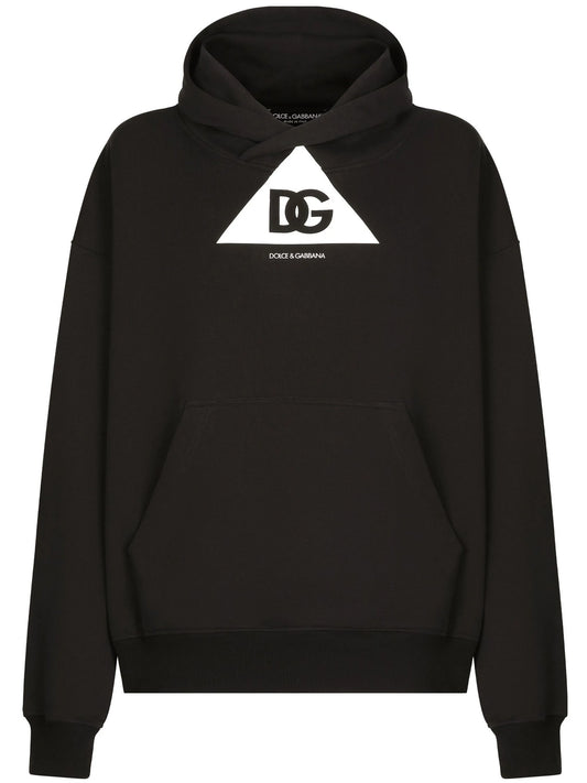 logo-print cotton hoodie