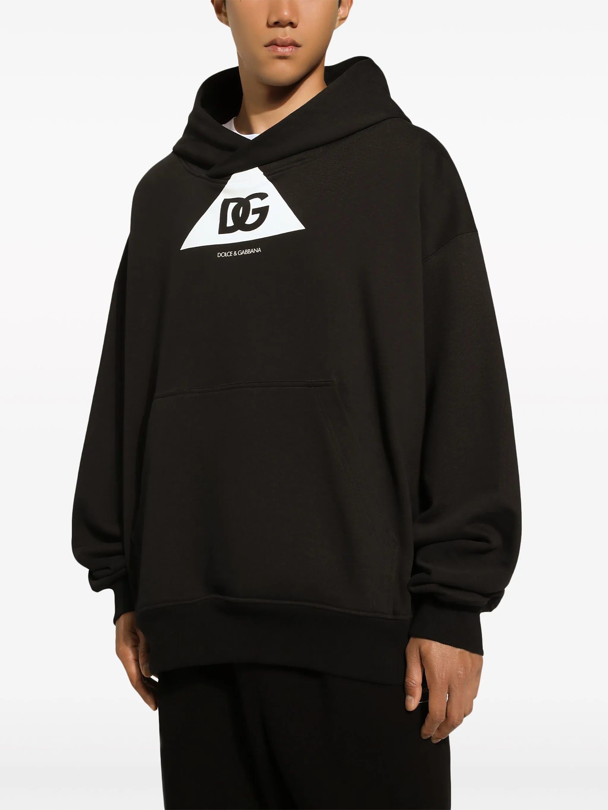 logo-print cotton hoodie