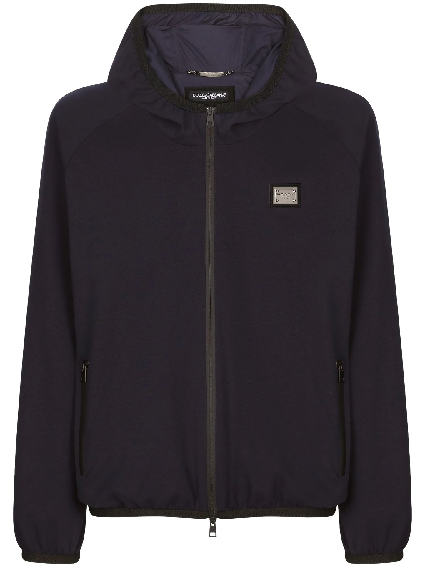 logo-plaque hooded jacket