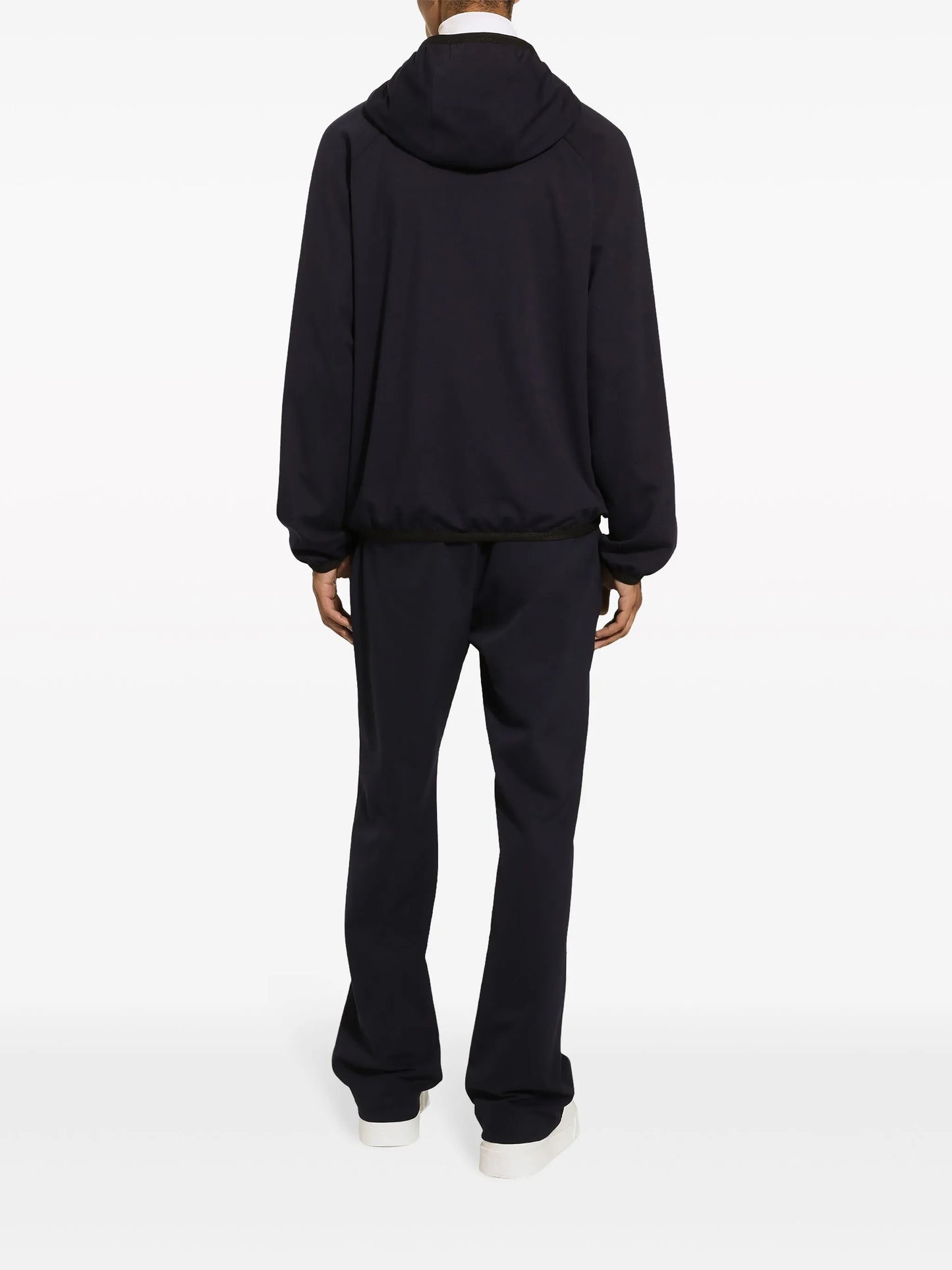 logo-plaque hooded jacket