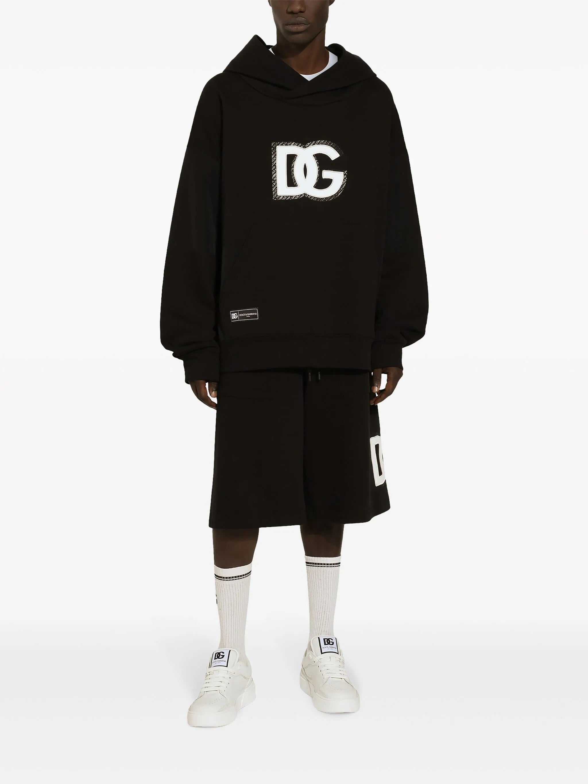 logo-appliqué jersey hoodie