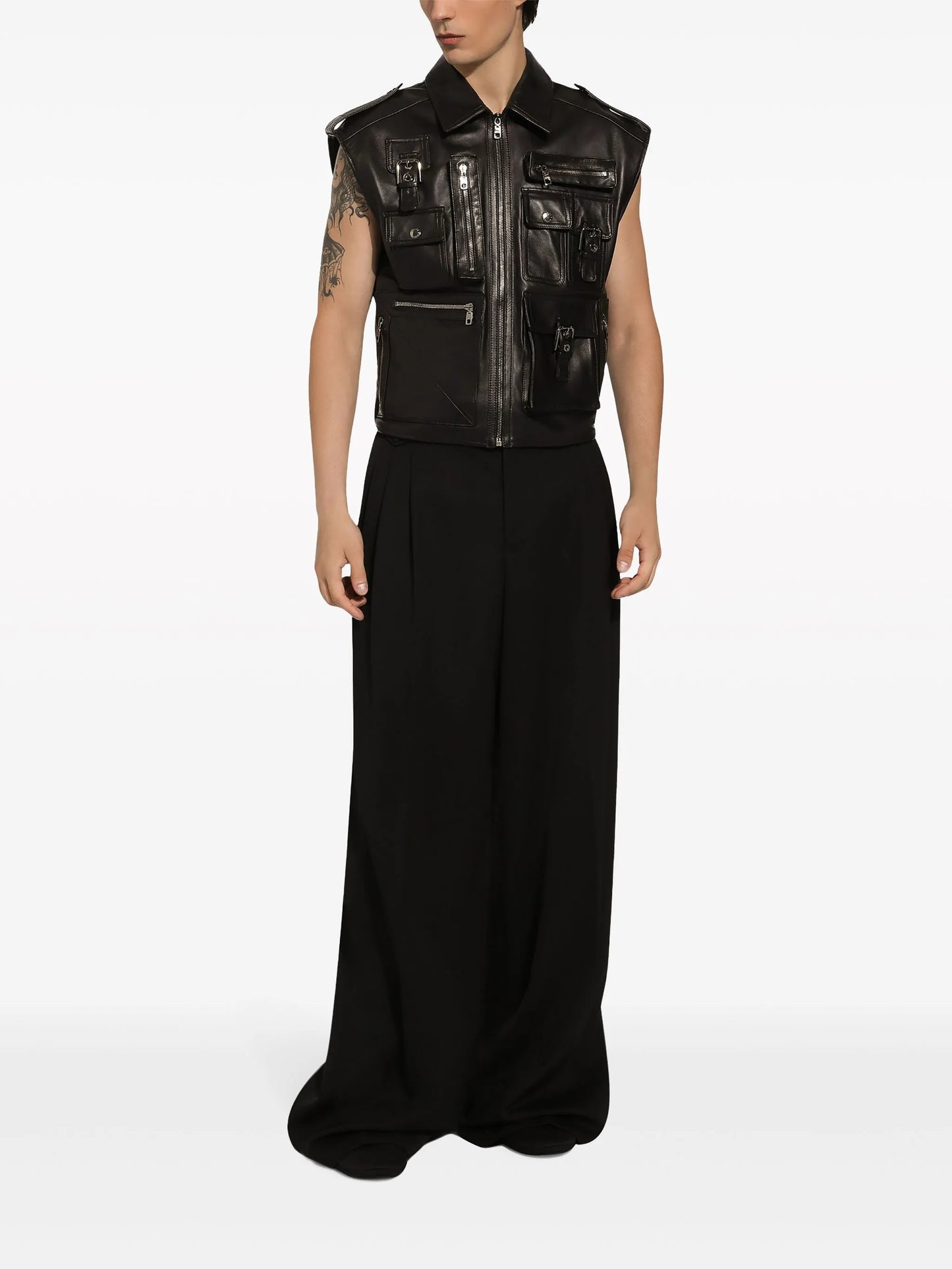 wide-leg virgin-wool trousers