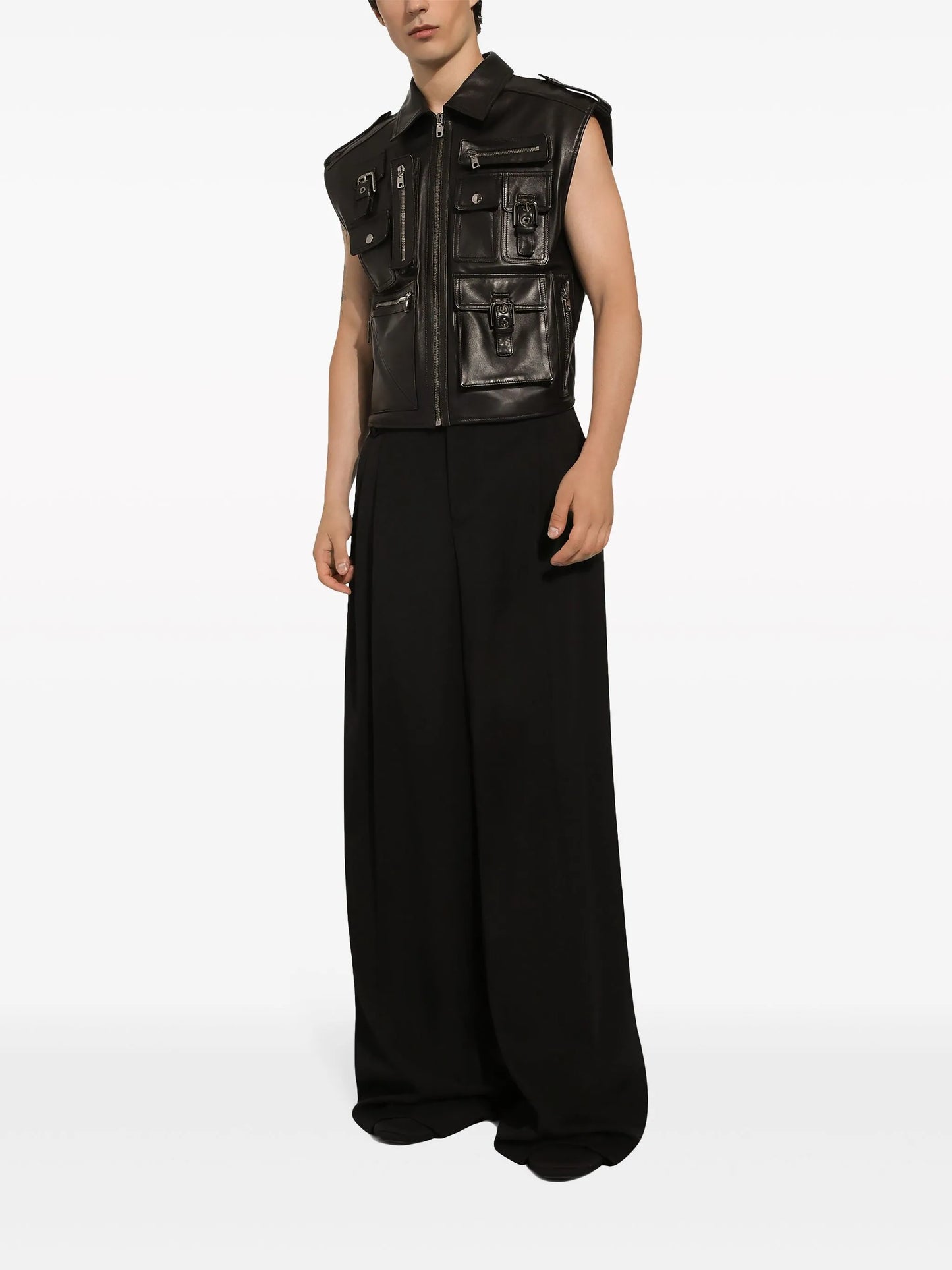 wide-leg virgin-wool trousers