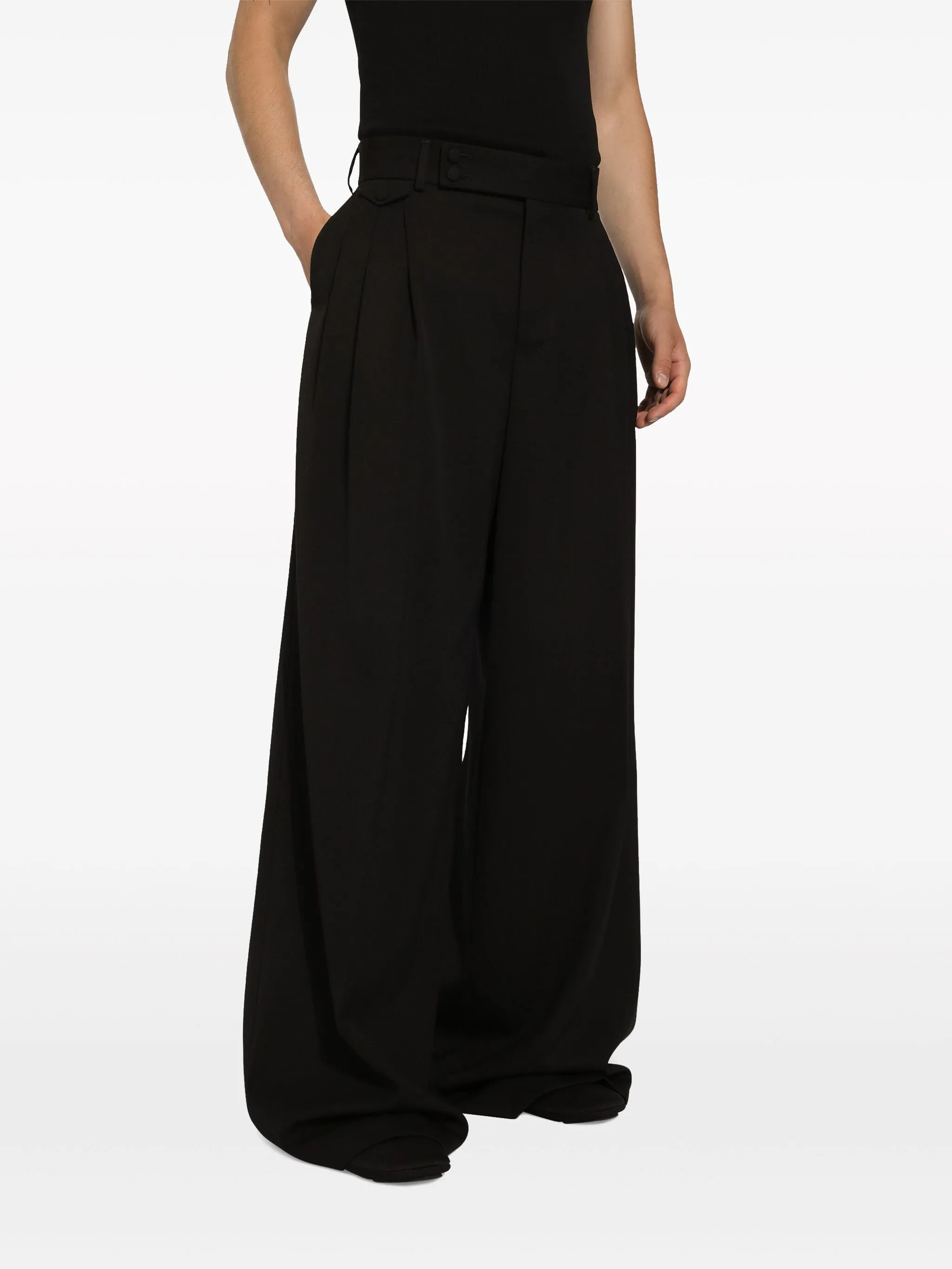 wide-leg virgin-wool trousers