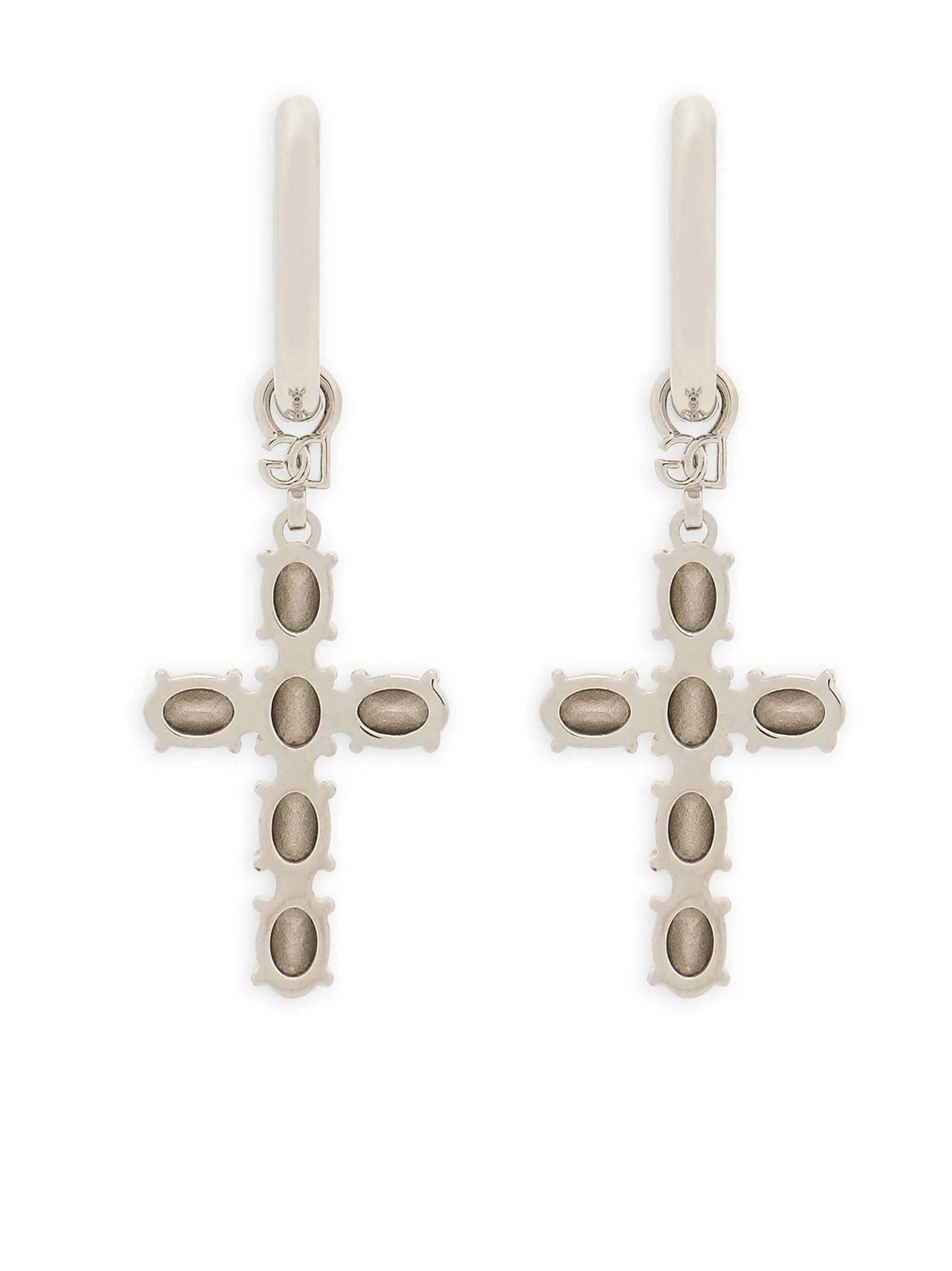 cross-charm hoop earrings