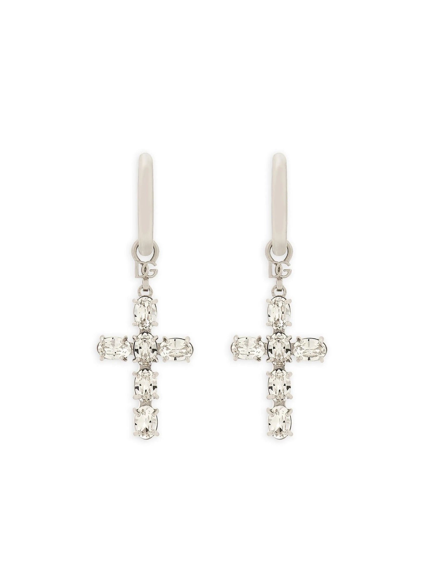 cross-charm hoop earrings