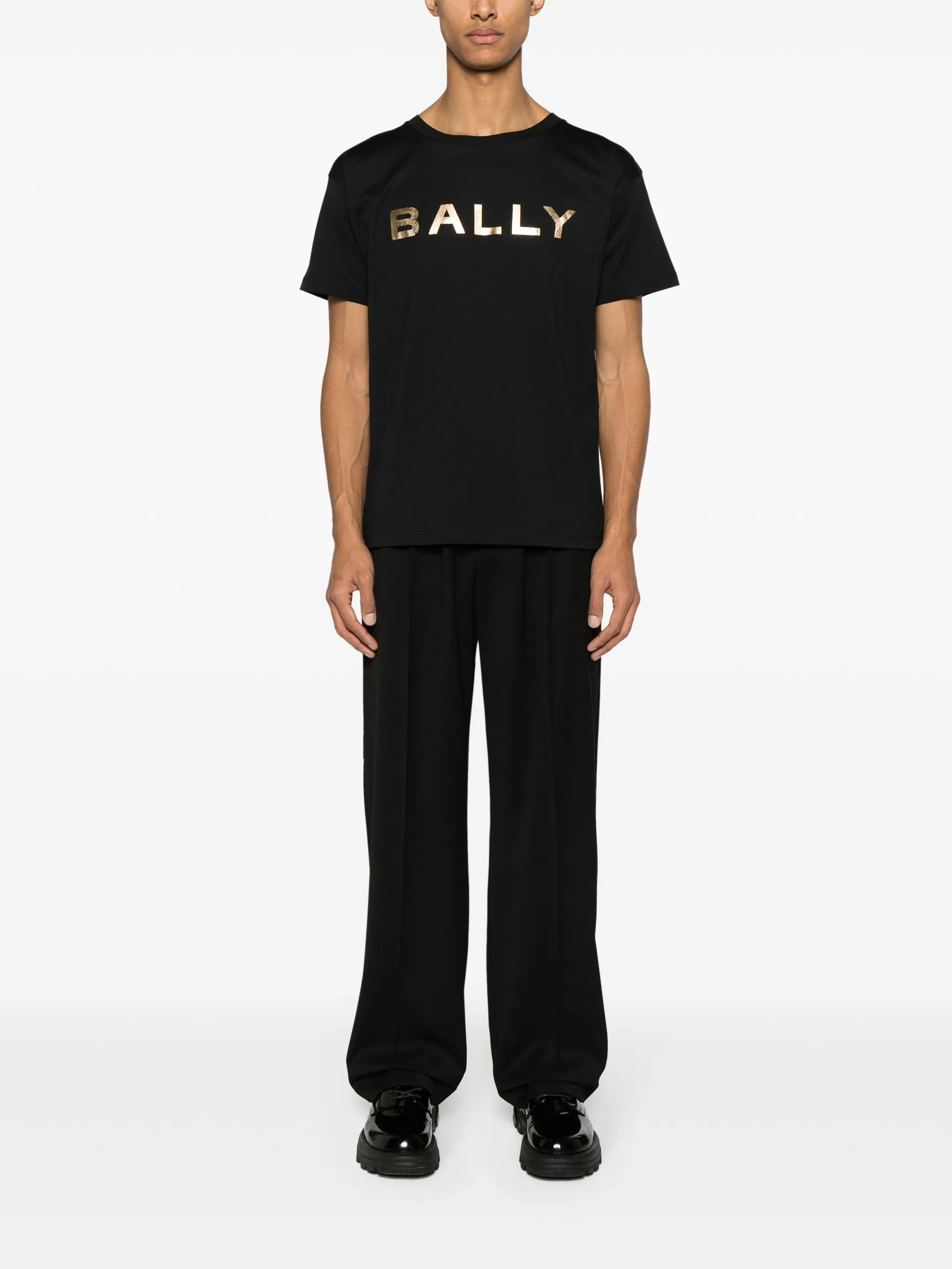 metallic logo-print T-shirt