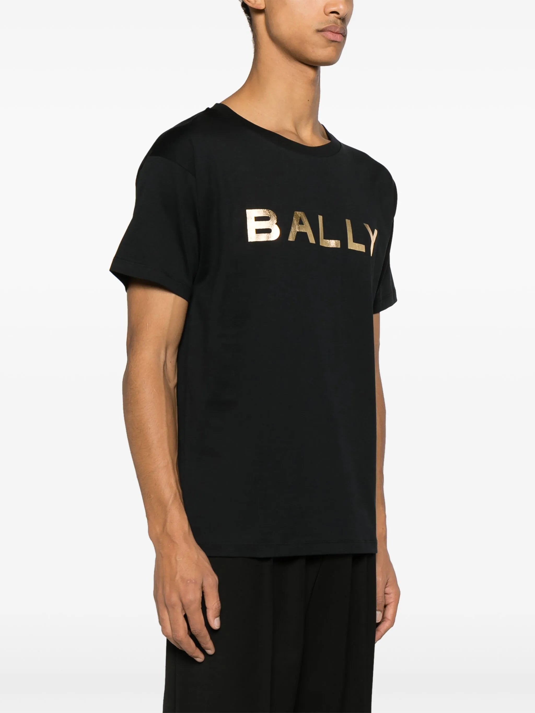 metallic logo-print T-shirt