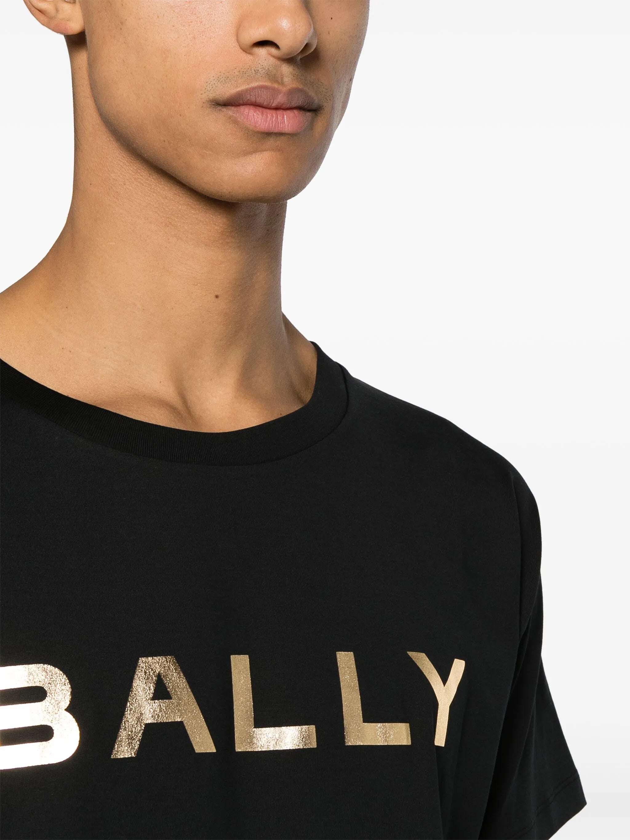 metallic logo-print T-shirt