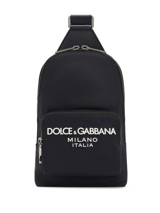 logo-lettering cross body backpack