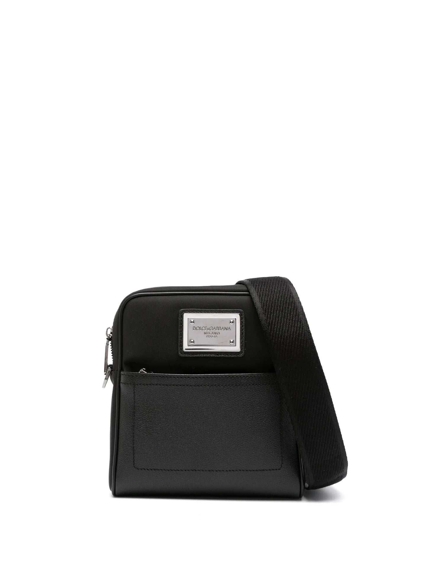 logo-plaque zip-fastening messenger bag