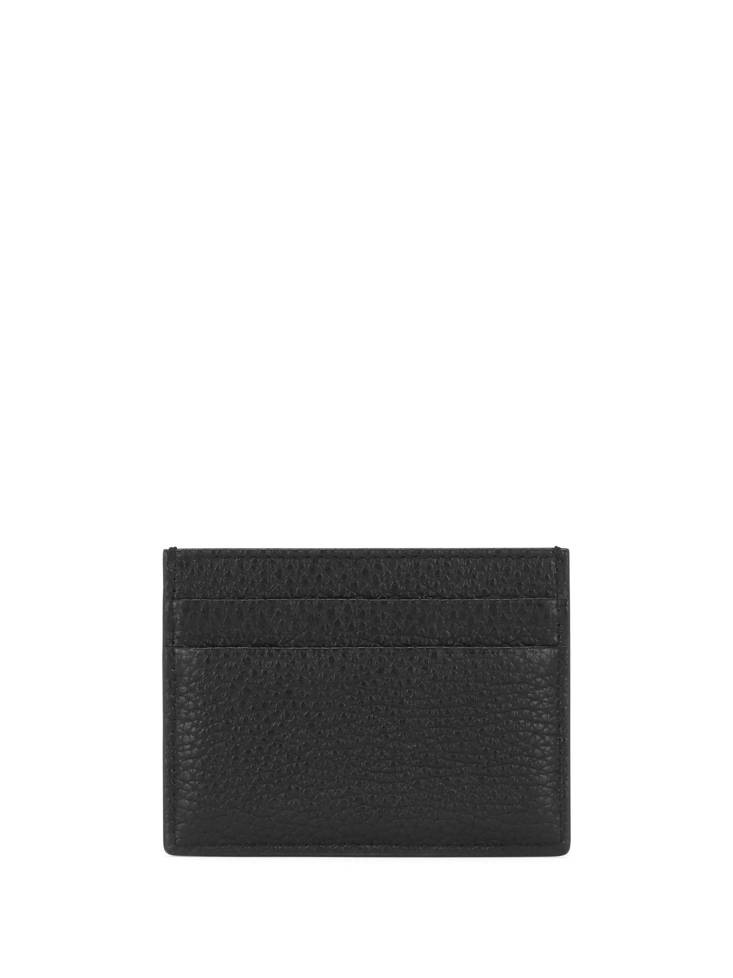 logo-plaque leather cardholder