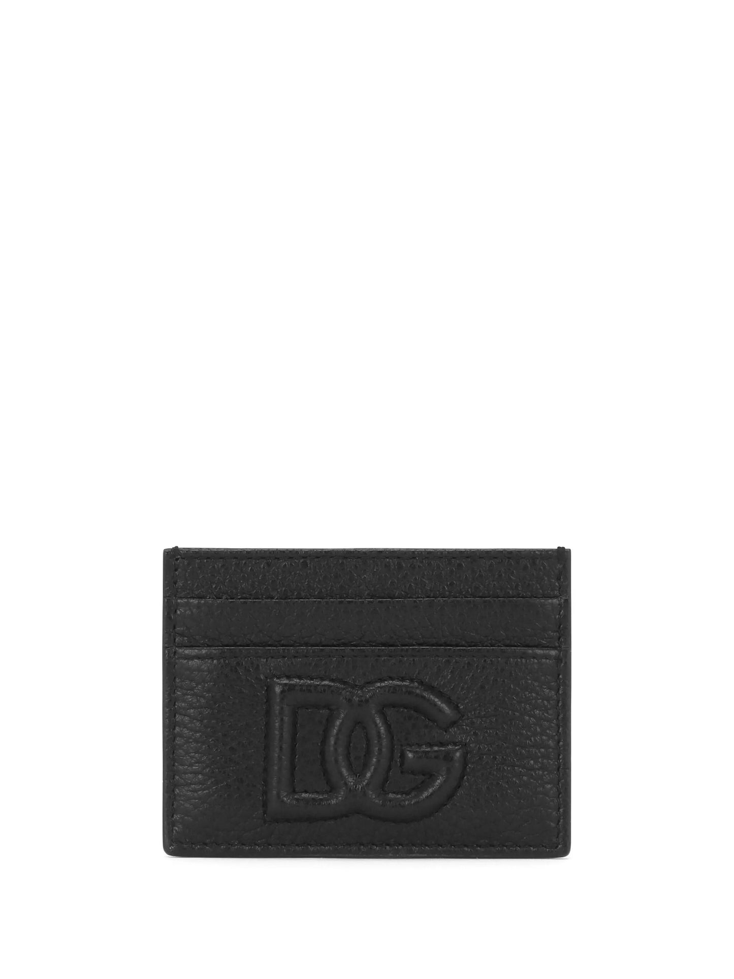 logo-plaque leather cardholder