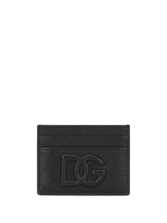 logo-plaque leather cardholder
