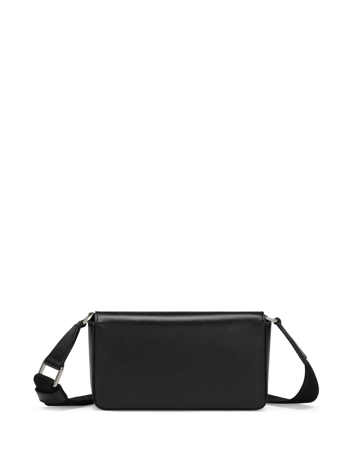 logo-embossed leather mini shoulder bag