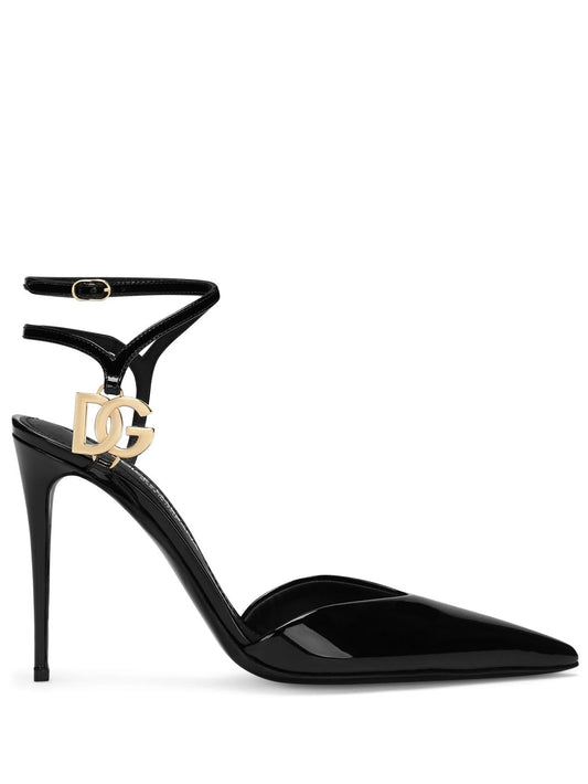 DG logo-plaque leather pumps