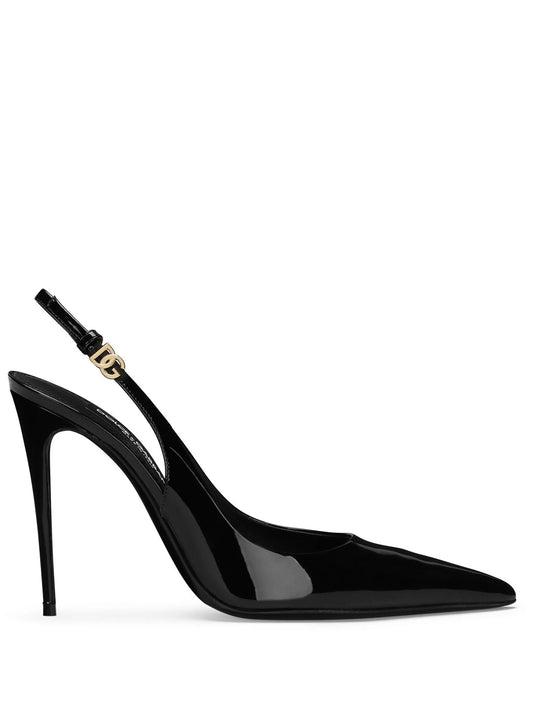patent-leather slingback pumps