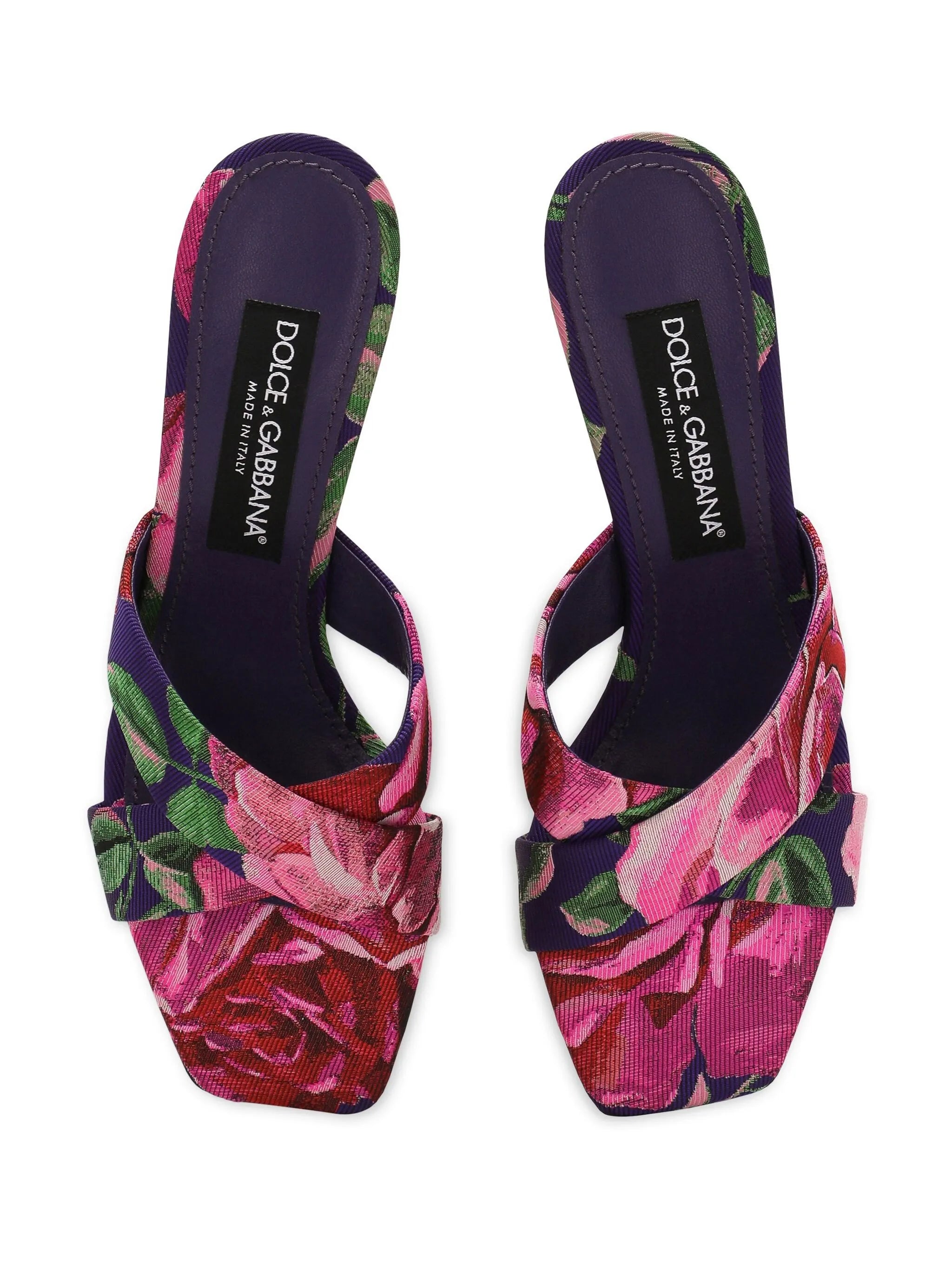 floral-jacquard heeled sandals
