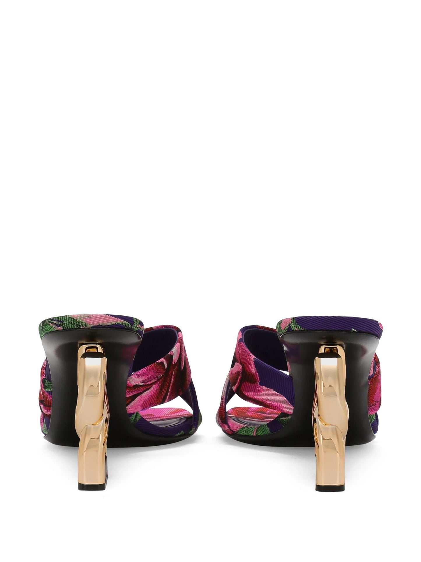 floral-jacquard heeled sandals