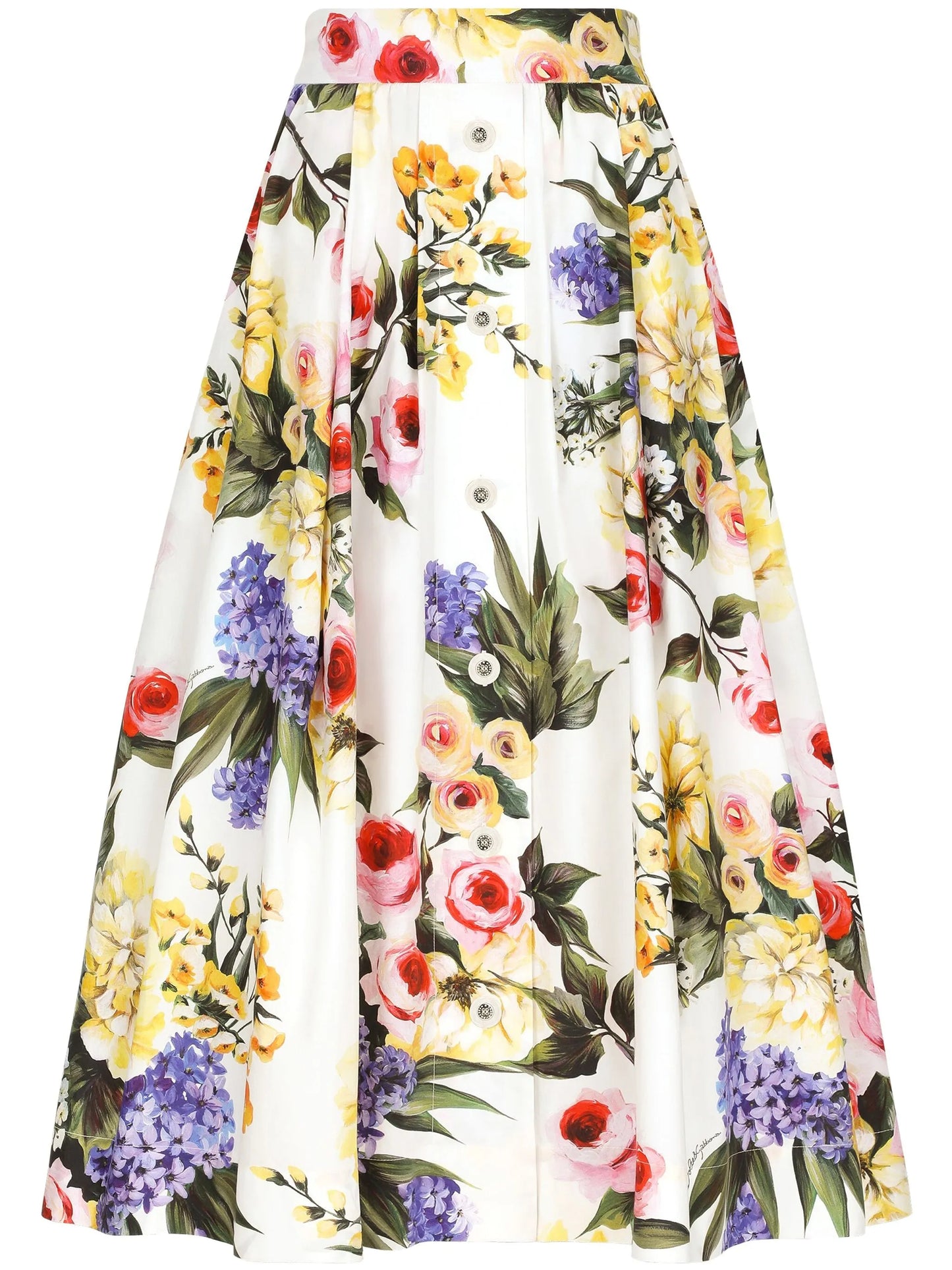 floral-print midi skirt